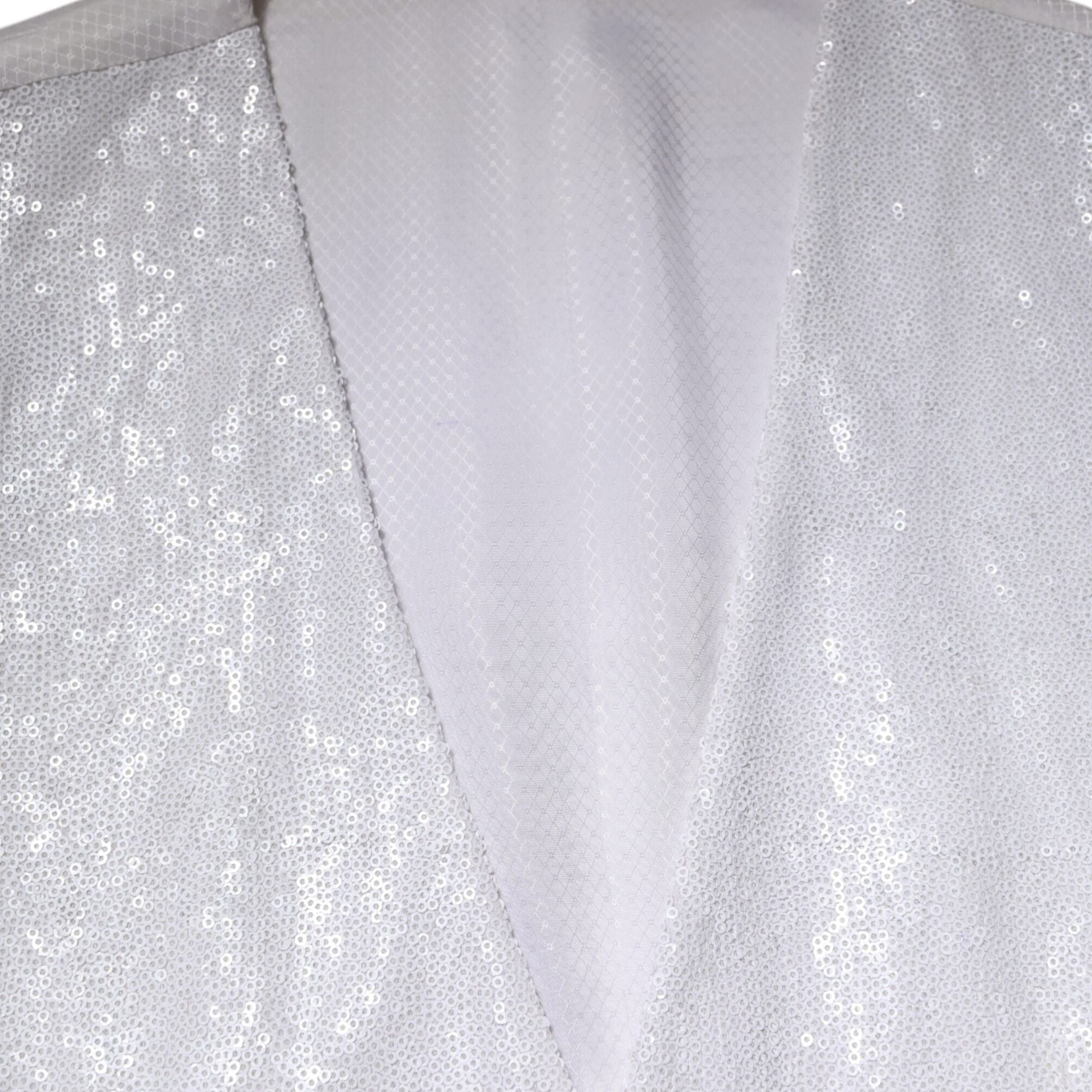 Dolce & Gabbana White Sequined Dress Formal Waistcoat Vest