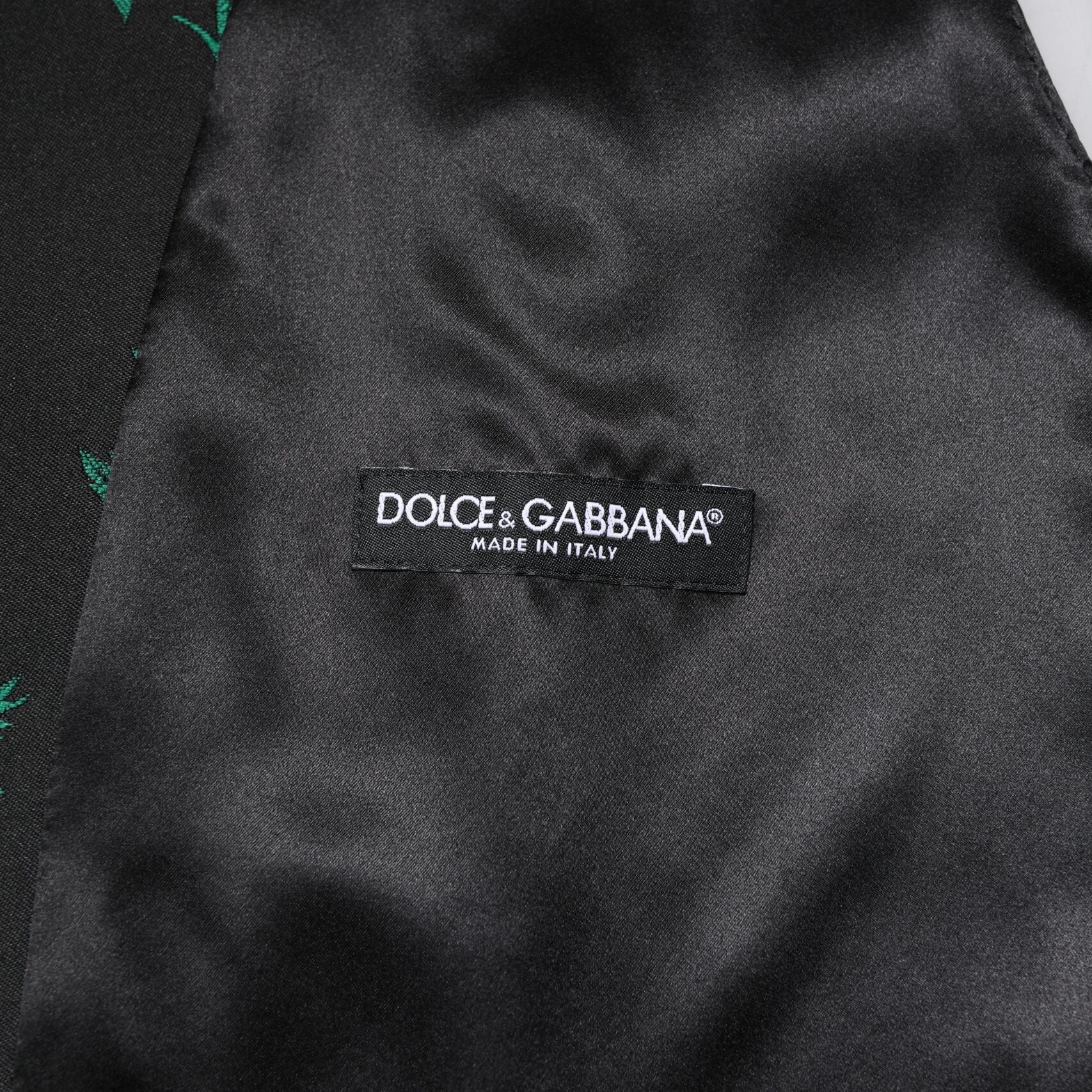Dolce & Gabbana Red Floral Brocade Formal Men Waistcoat Vest