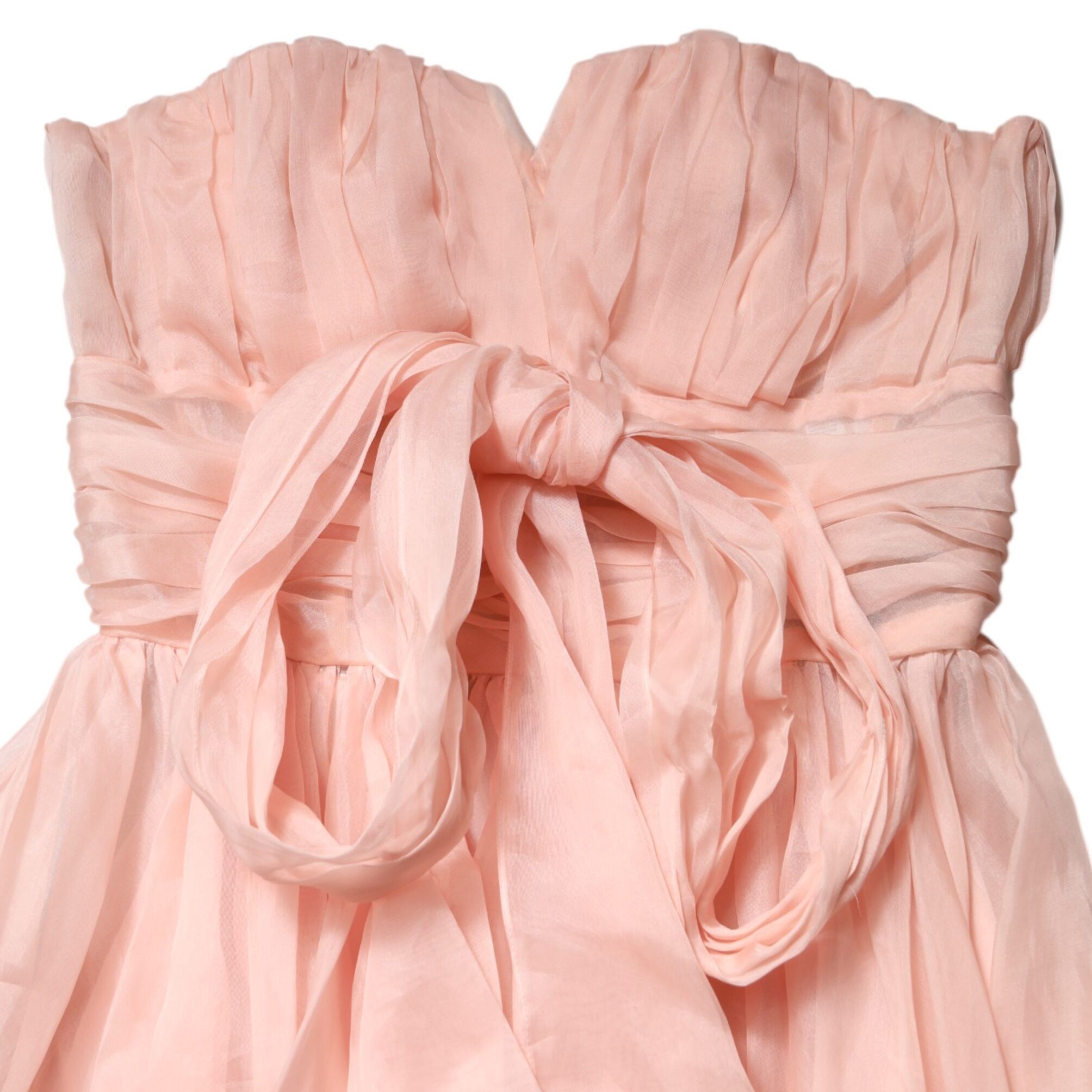 Dolce & Gabbana Pink Silk Chiffon A-line Pleated Midi Dress