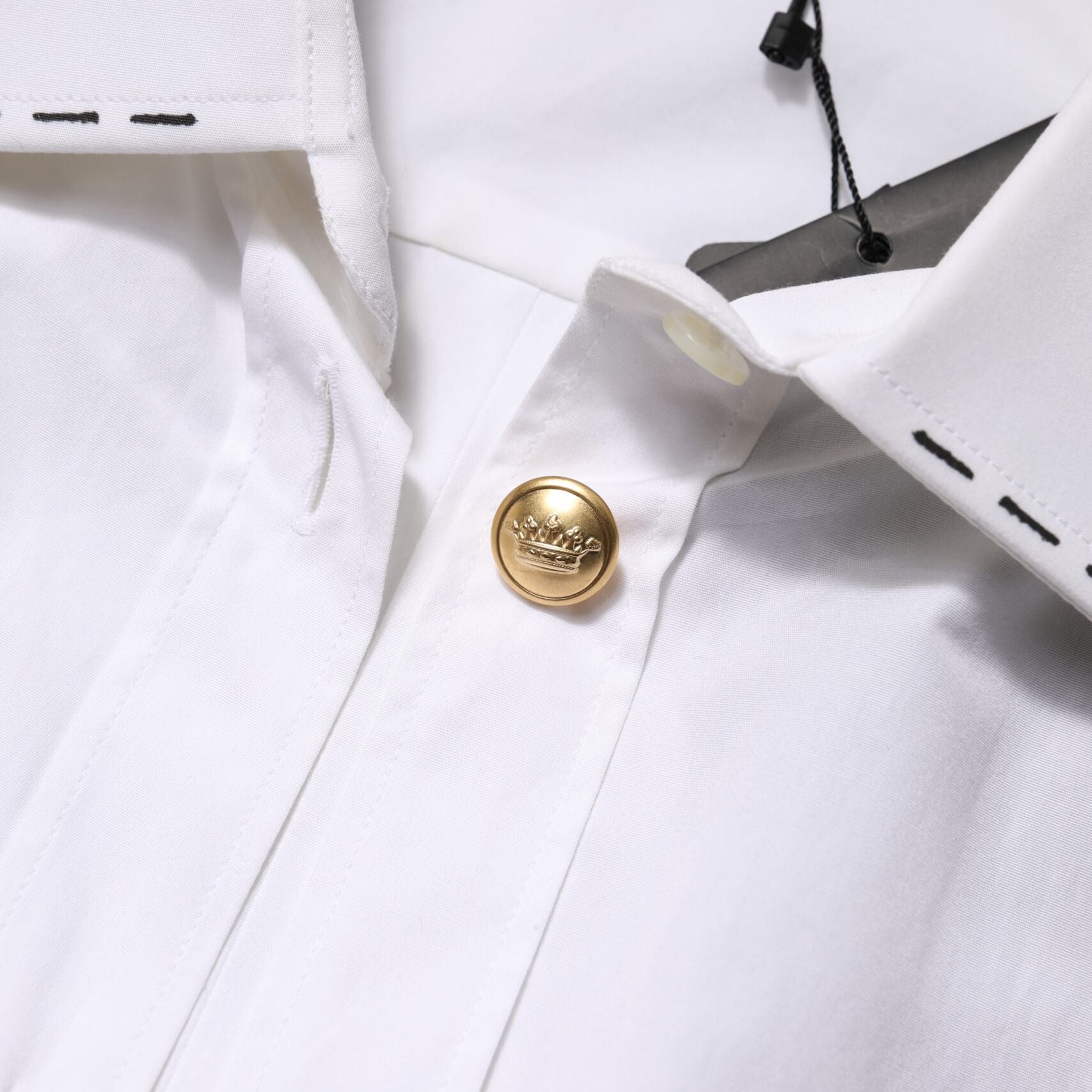Dolce & Gabbana White Cotton Floral Embellished Shirt Top