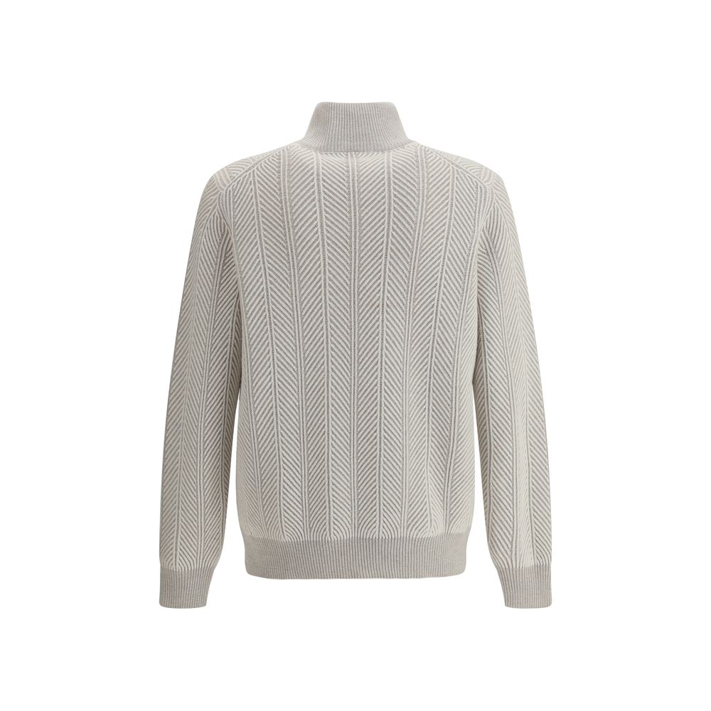 Brunello Cucinelli White Cashmere Sweater