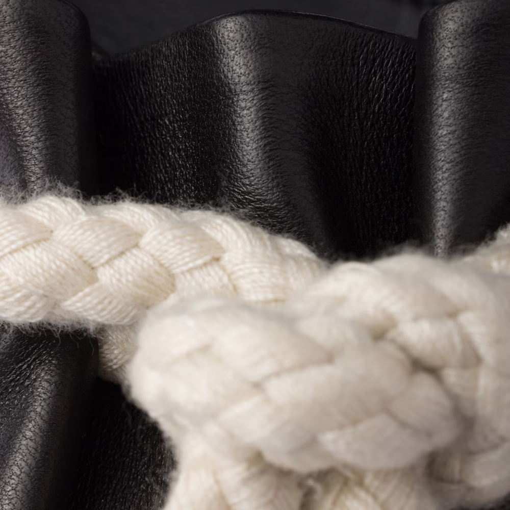 Prada Black Nappa Leather Rope Detail  Sandals
