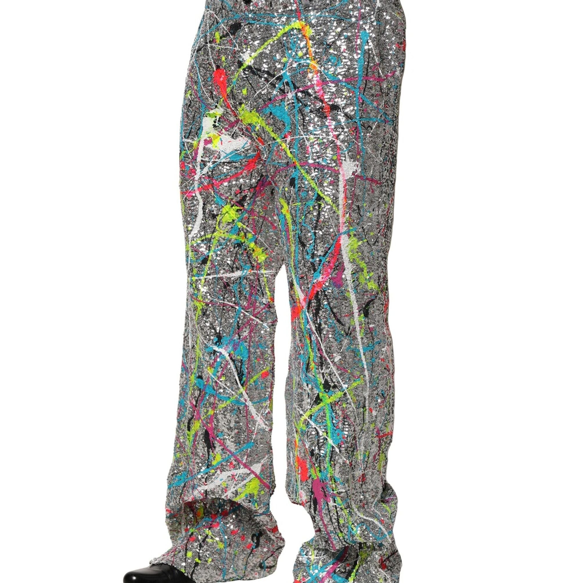 Dolce & Gabbana Multicolor Sequined Embellished Pants