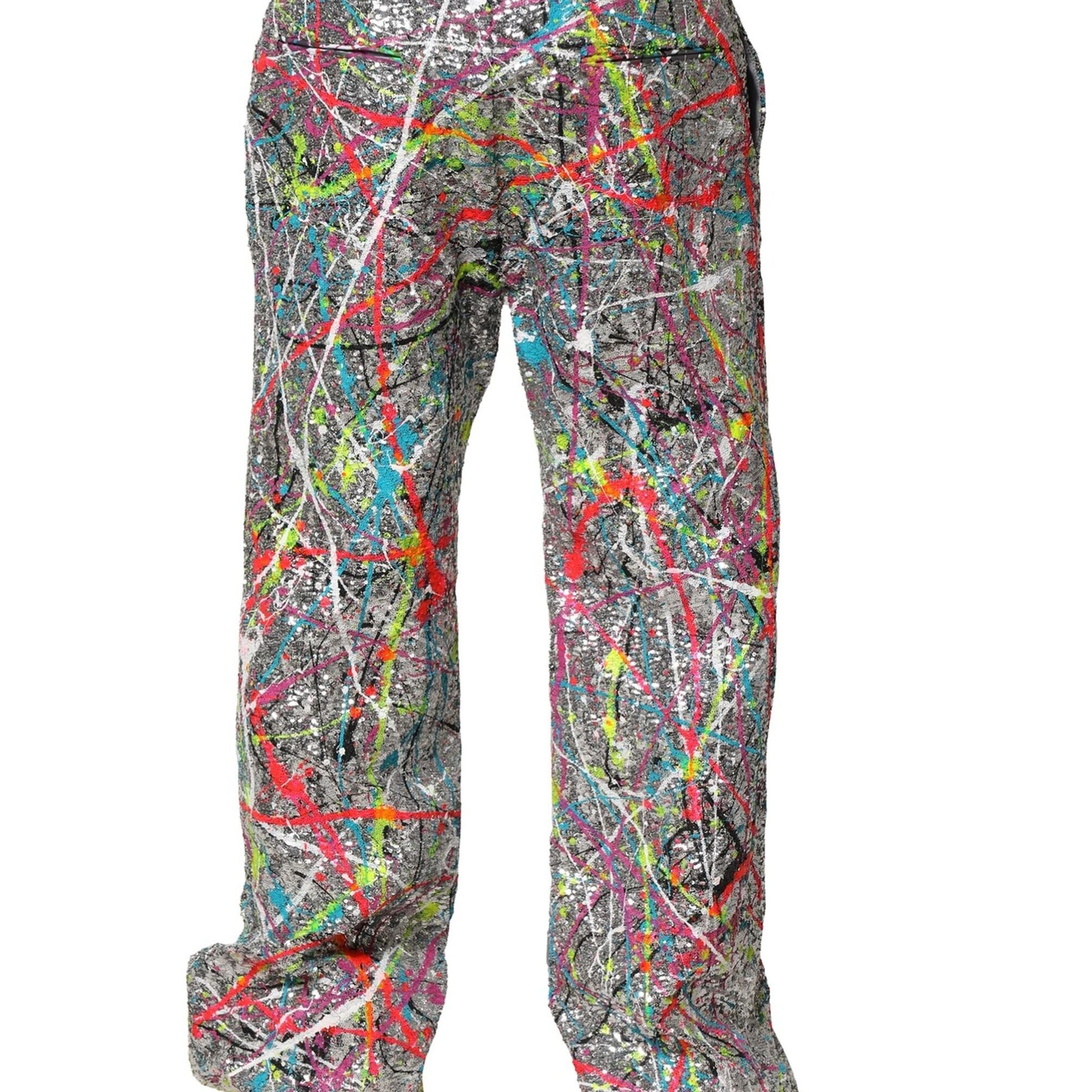 Dolce & Gabbana Multicolor Sequined Embellished Pants