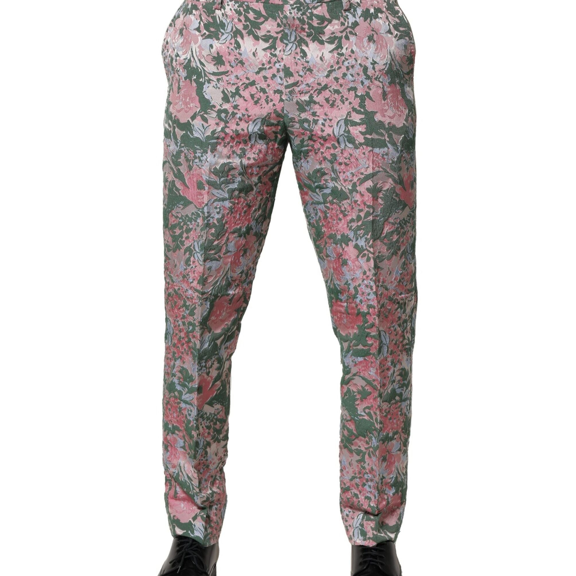 Dolce & Gabbana Multicolor Floral Jacquard Pants