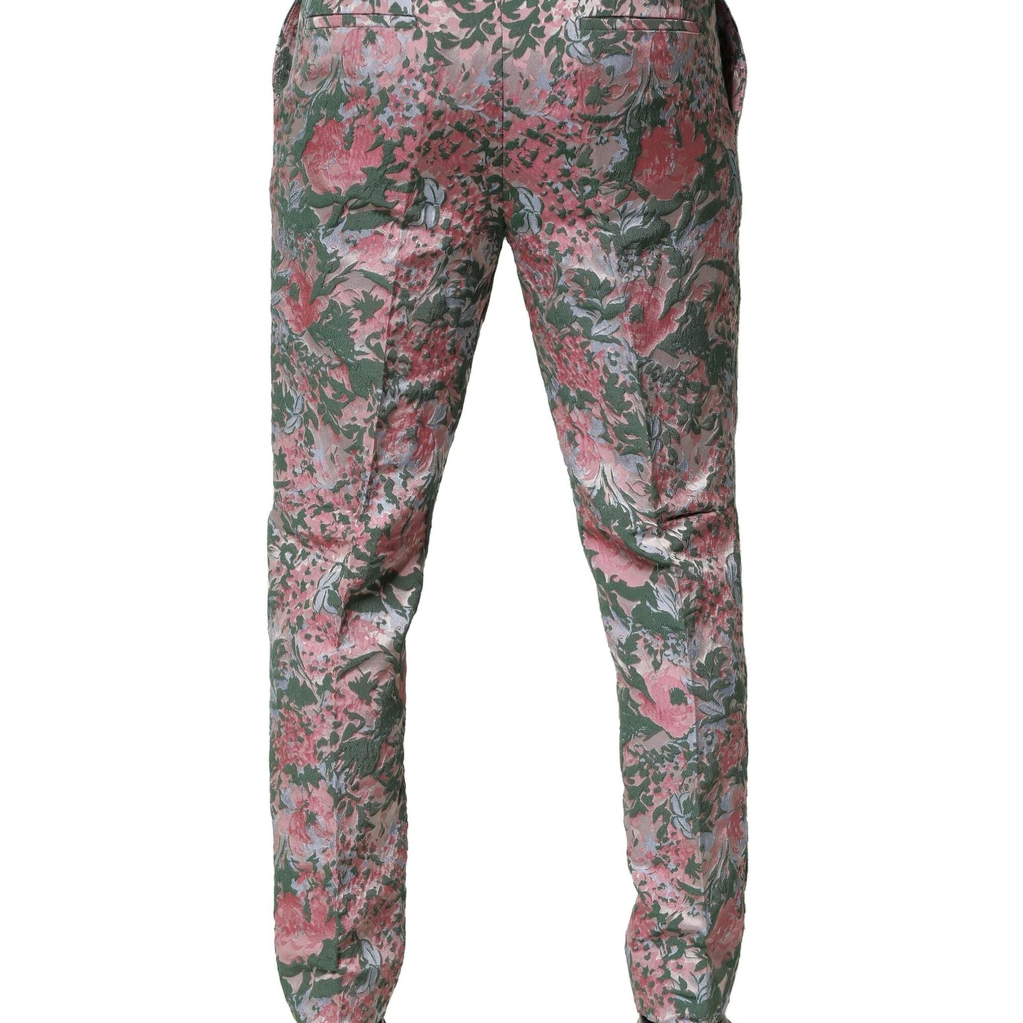Dolce & Gabbana Multicolor Floral Jacquard Pants