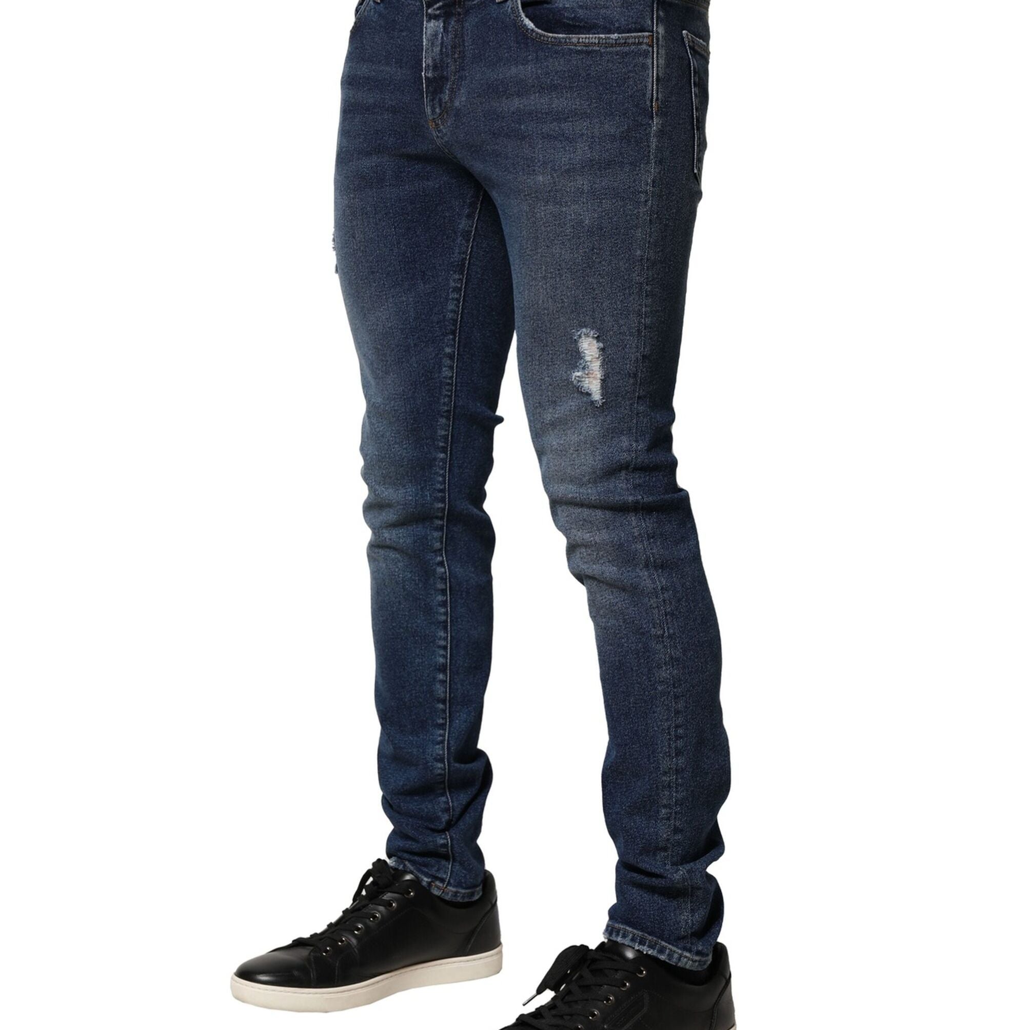 Dolce & Gabbana Blue Washed Skinny Cotton Denim Jeans
