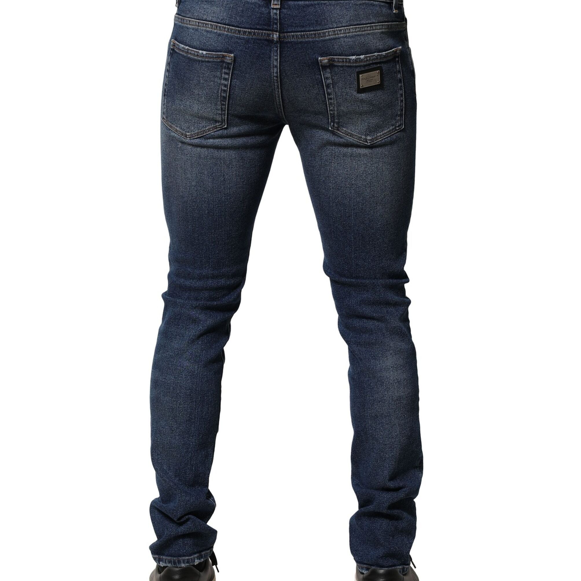 Dolce & Gabbana Blue Washed Skinny Cotton Denim Jeans