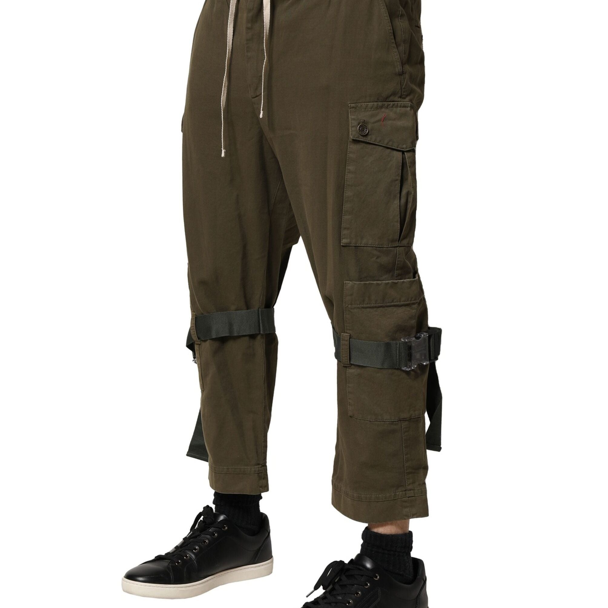 Dolce & Gabbana Brown Cotton Cargo Drawstring Pants