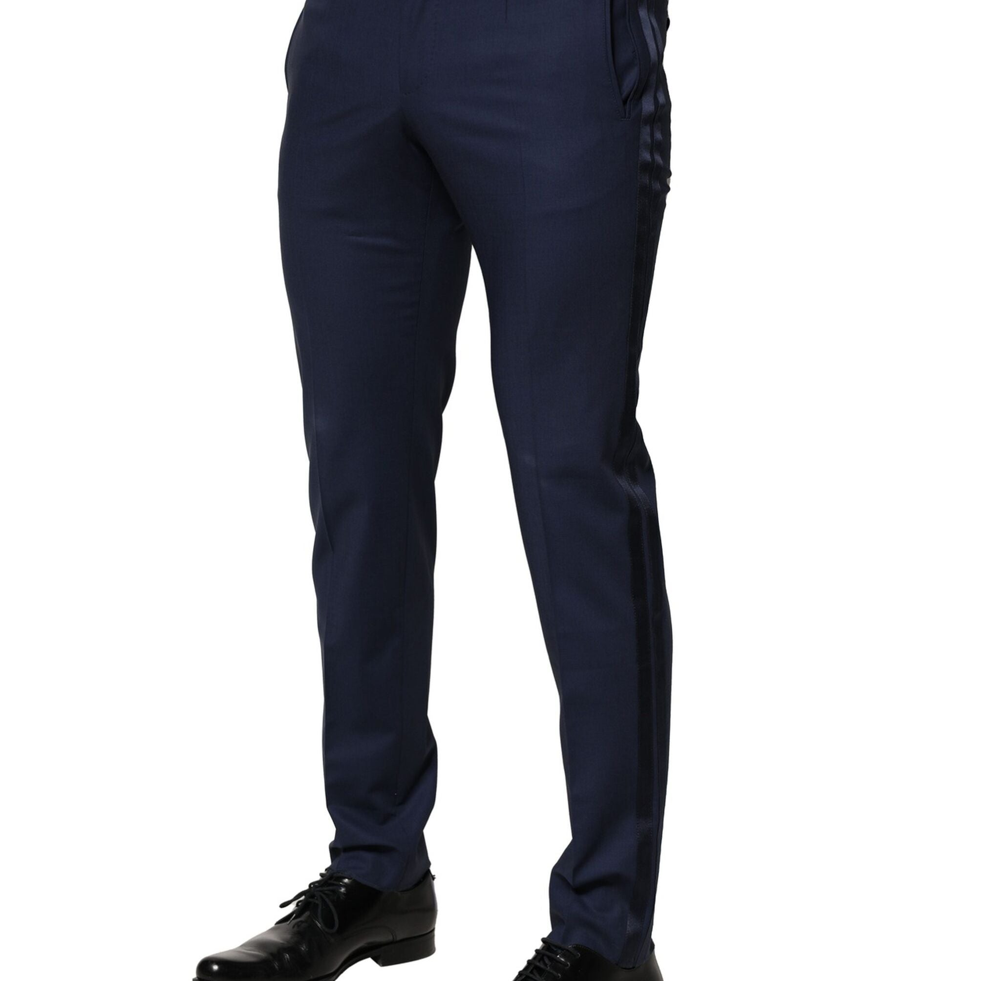Dolce & Gabbana Dark Blue Wool Dress Formal Pants