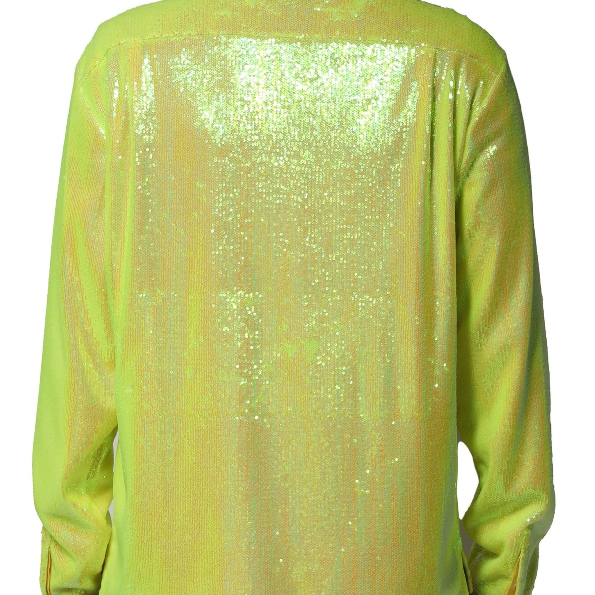 Dolce & Gabbana Yellow Sequin Polyester Lounge Casual Shirt
