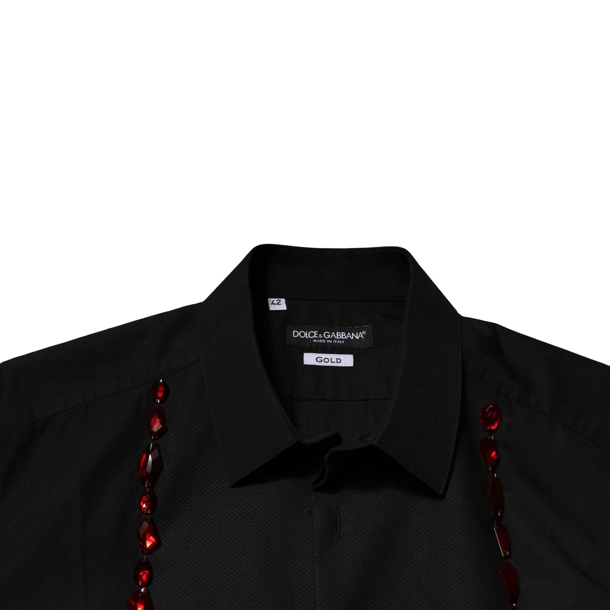 Dolce & Gabbana Black Crystal GOLD Formal Men Dress Shirt