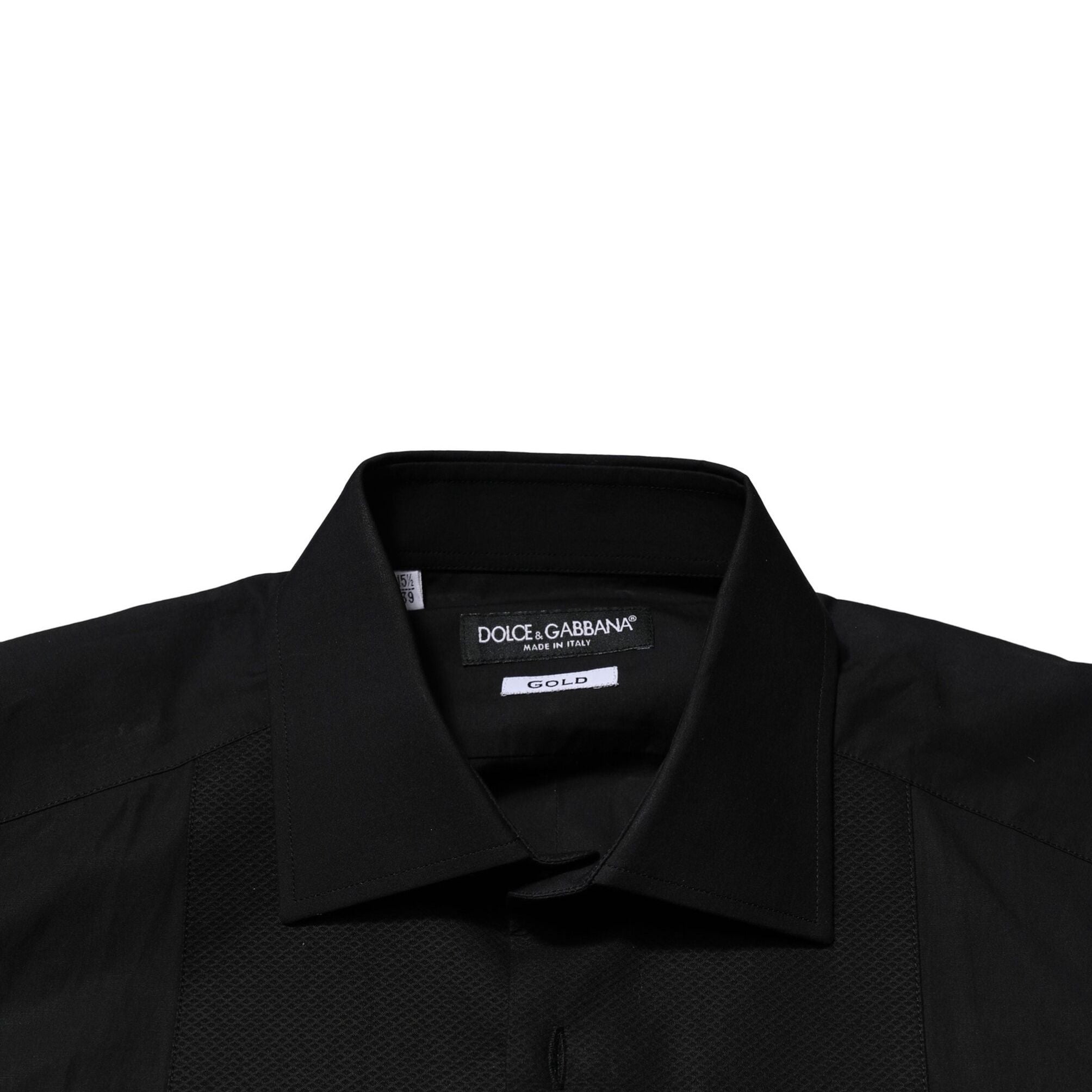 Dolce & Gabbana Black GOLD Long Sleeves Dress Formal Shirt