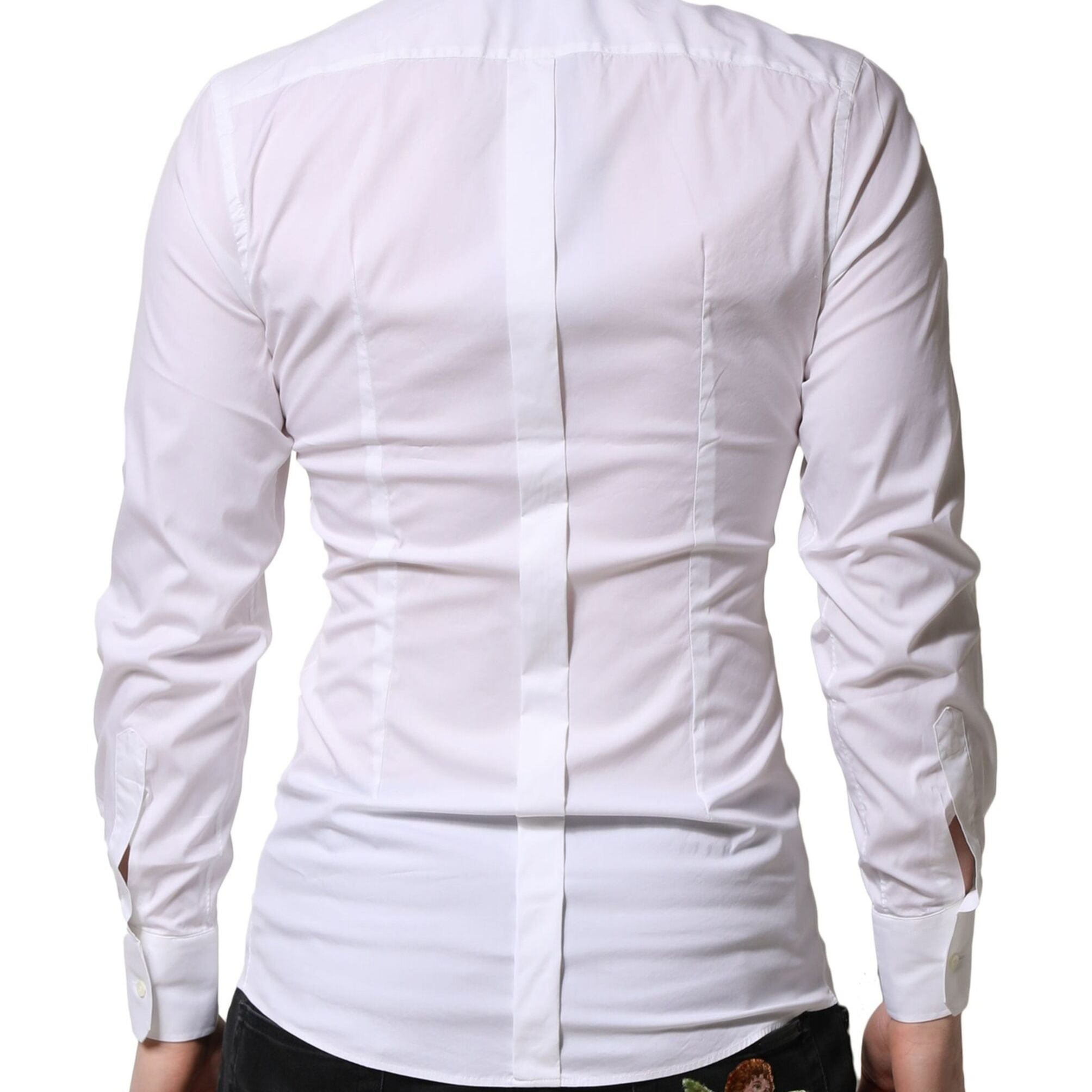 Dolce & Gabbana White GOLD Long Sleeves Men Dress Formal Shirt
