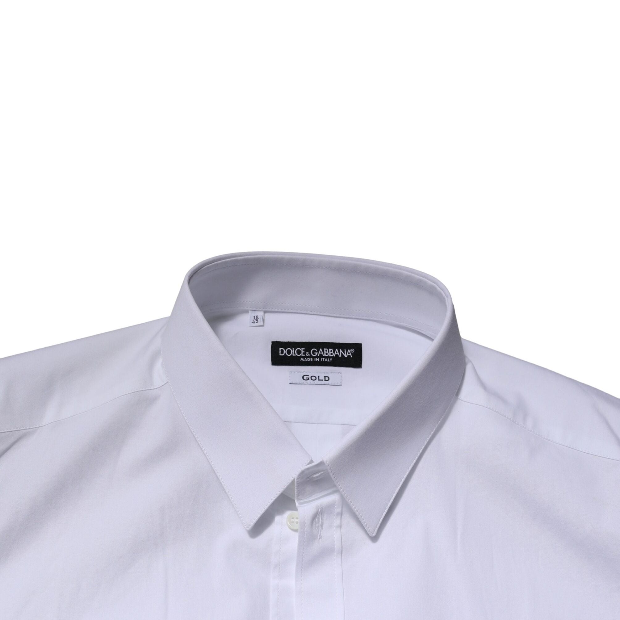 Dolce & Gabbana White GOLD Long Sleeves Dress Formal Shirt