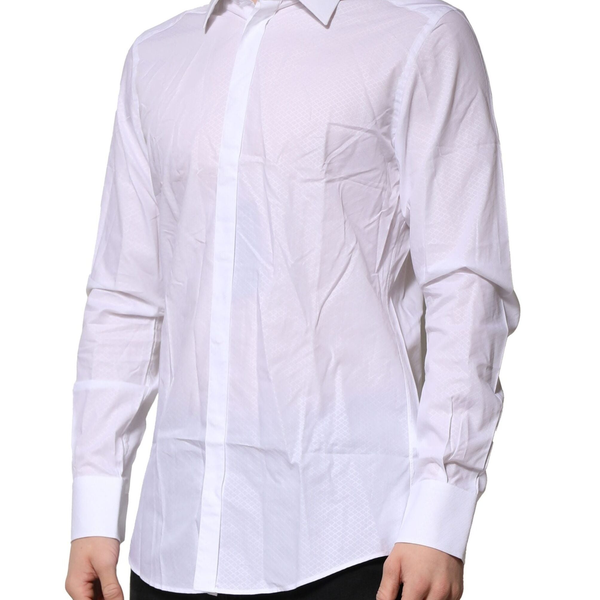 Dolce & Gabbana White MARTINI Long Sleeves Men Formal Shirt