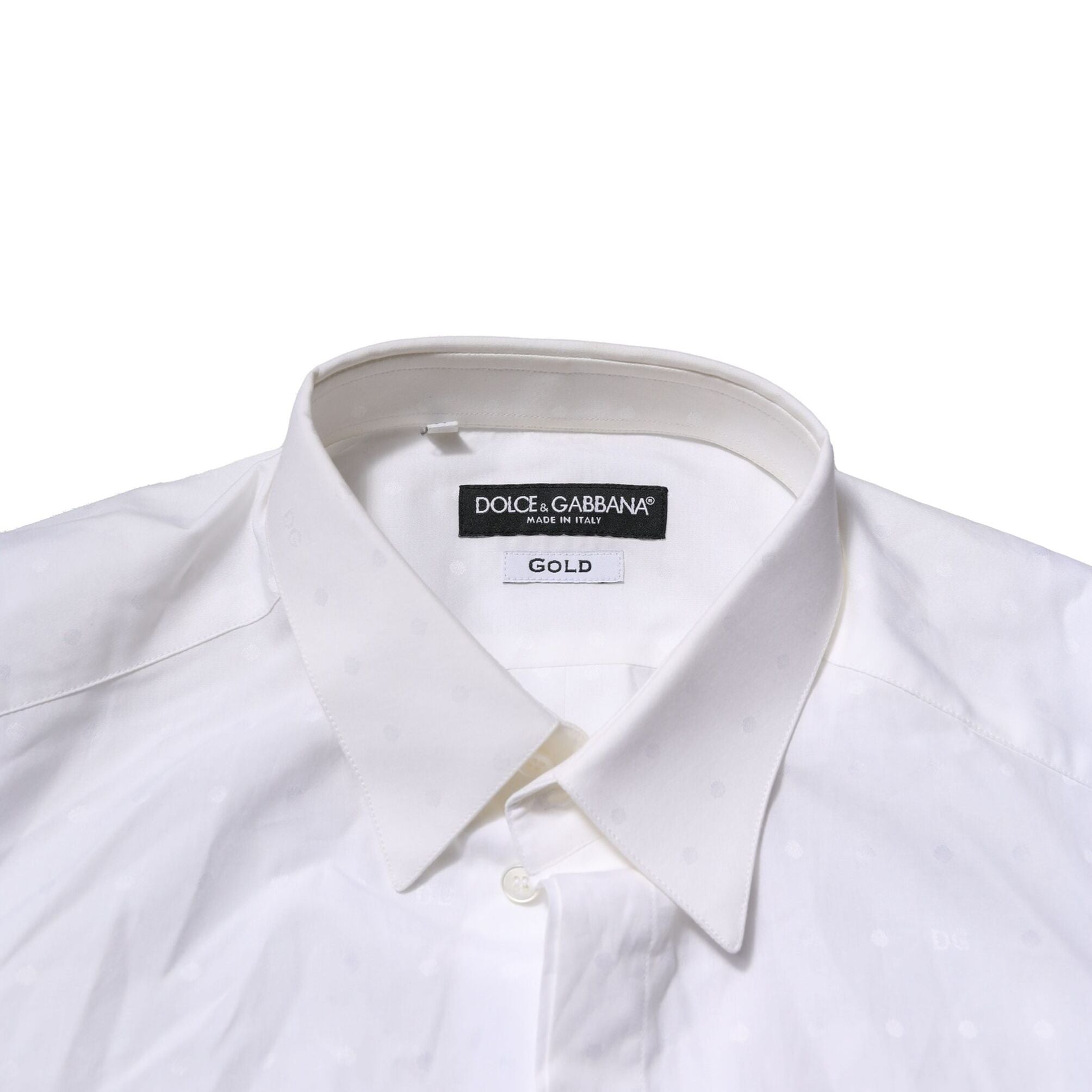 Dolce & Gabbana White GOLD Long Sleeves Dress Men Formal Shirt