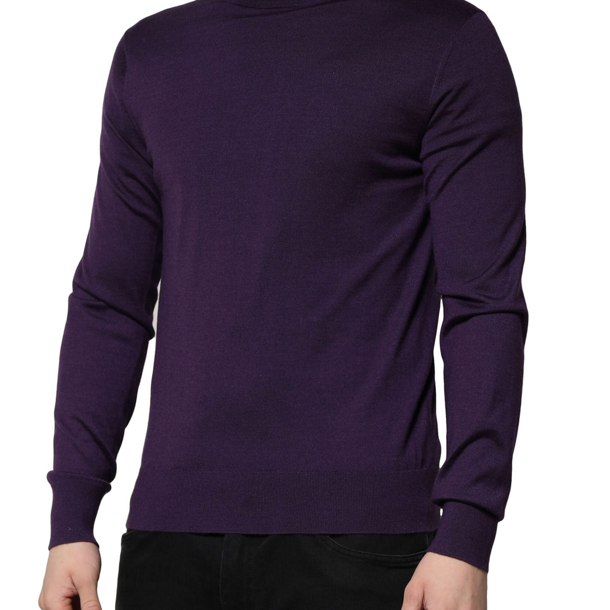 Dolce & Gabbana Purple Cashmere Turtleneck Pullover Sweater