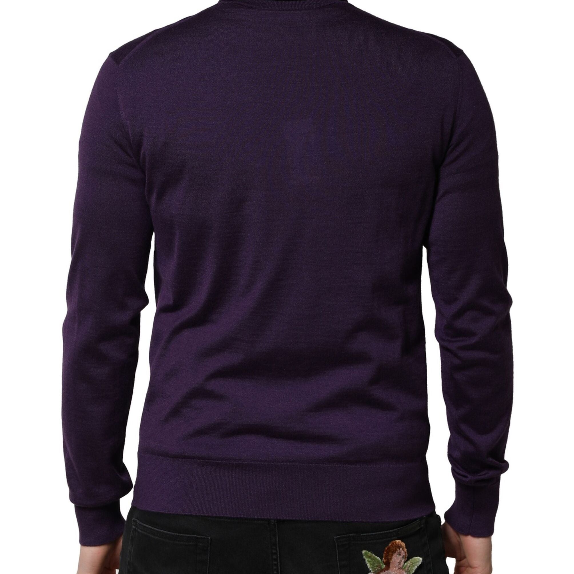 Dolce & Gabbana Purple Cashmere Turtleneck Pullover Sweater
