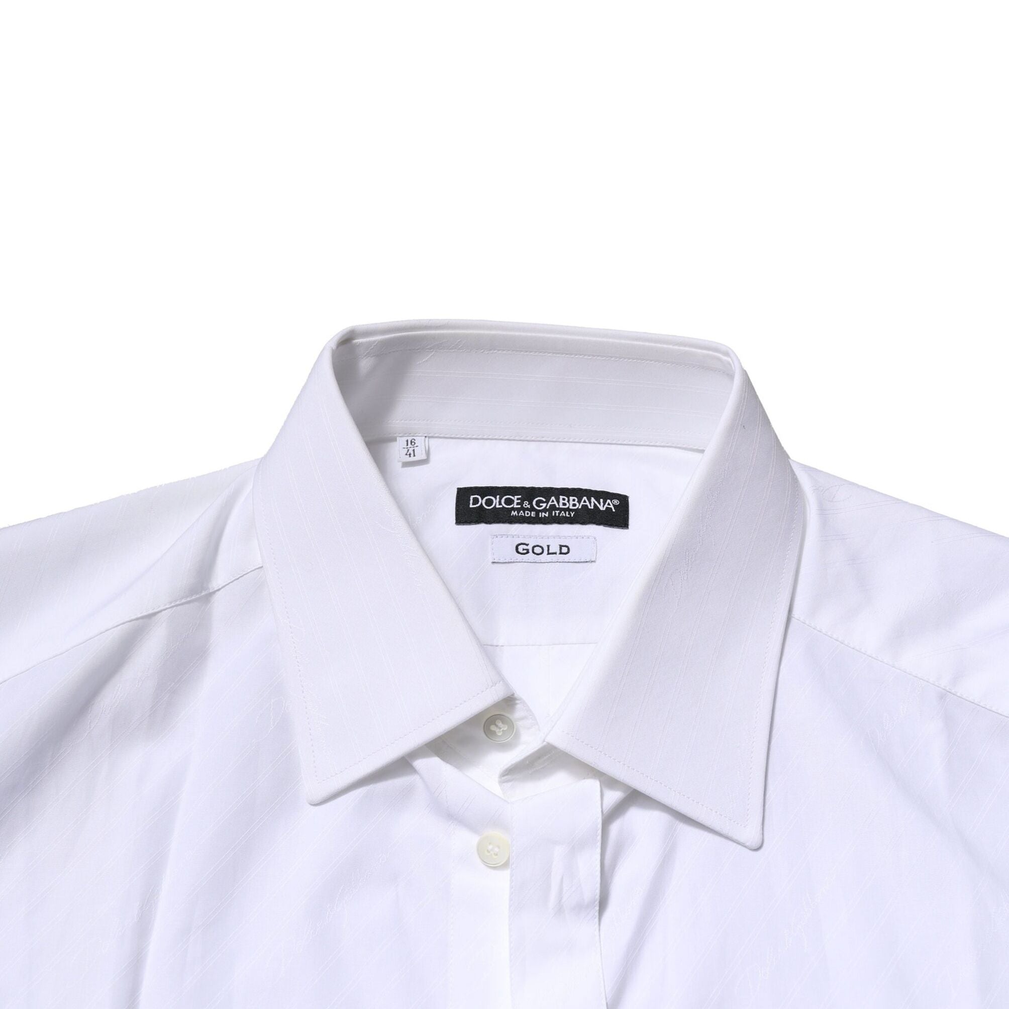 Dolce & Gabbana White Cotton GOLD Long Sleeves Formal Shirt