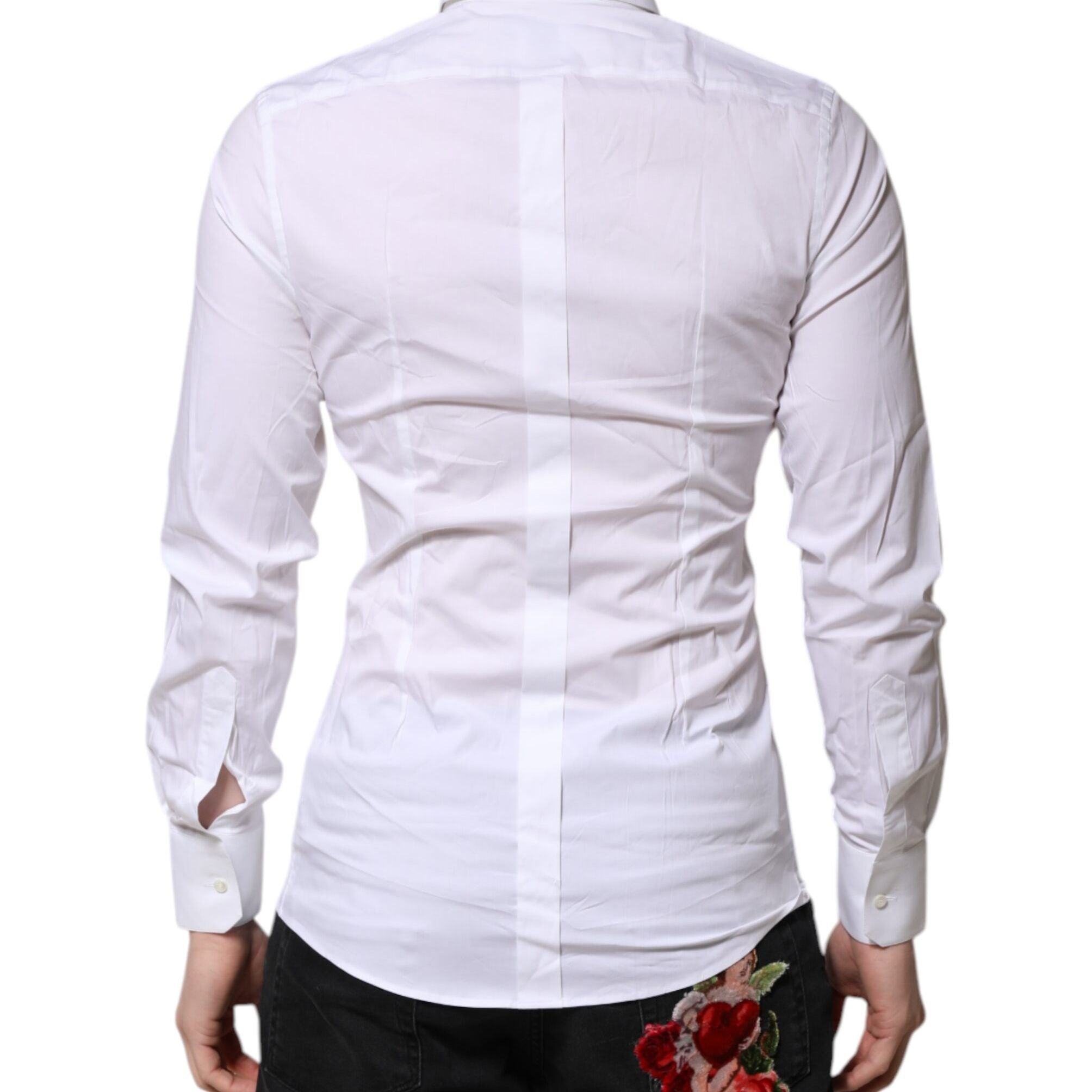 Dolce & Gabbana White GOLD Long Sleeves Dress Formal Shirt