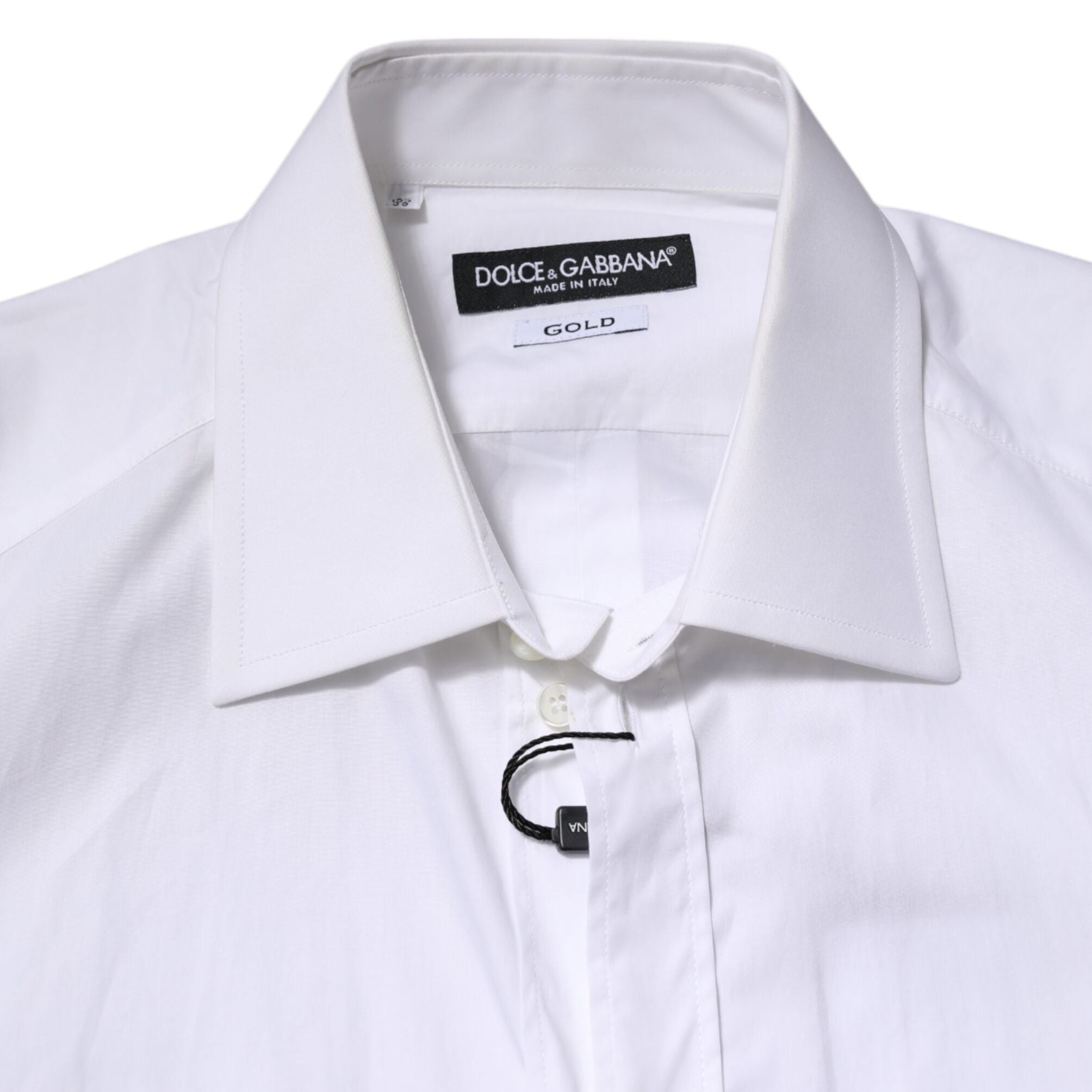 Dolce & Gabbana White GOLD Long Sleeves Dress Formal Shirt
