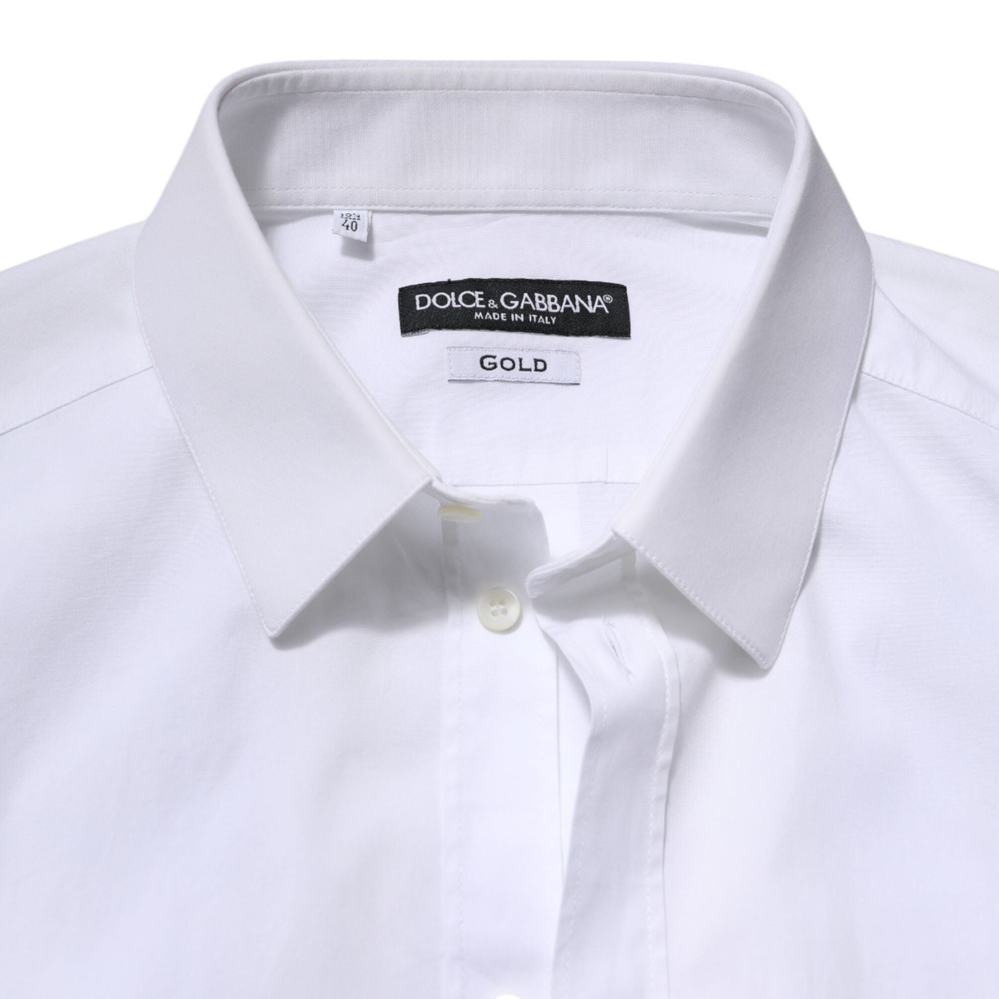 Dolce & Gabbana White GOLD Long Sleeve Dress Formal Shirt