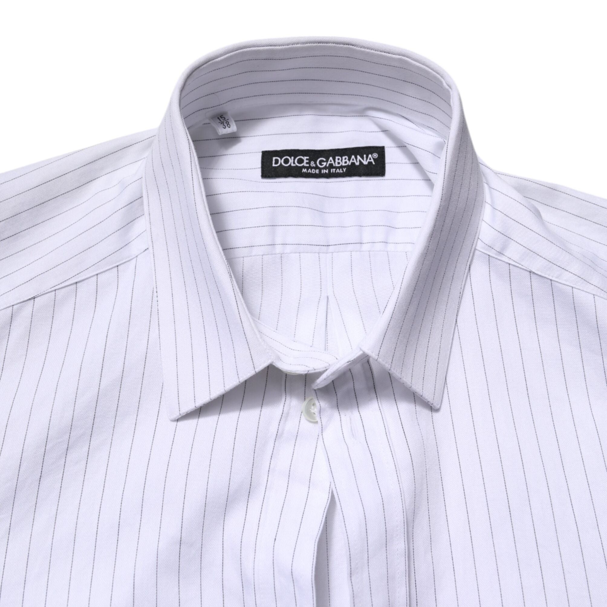 Dolce & Gabbana White Stripes Cotton Long Sleeve Formal Shirt