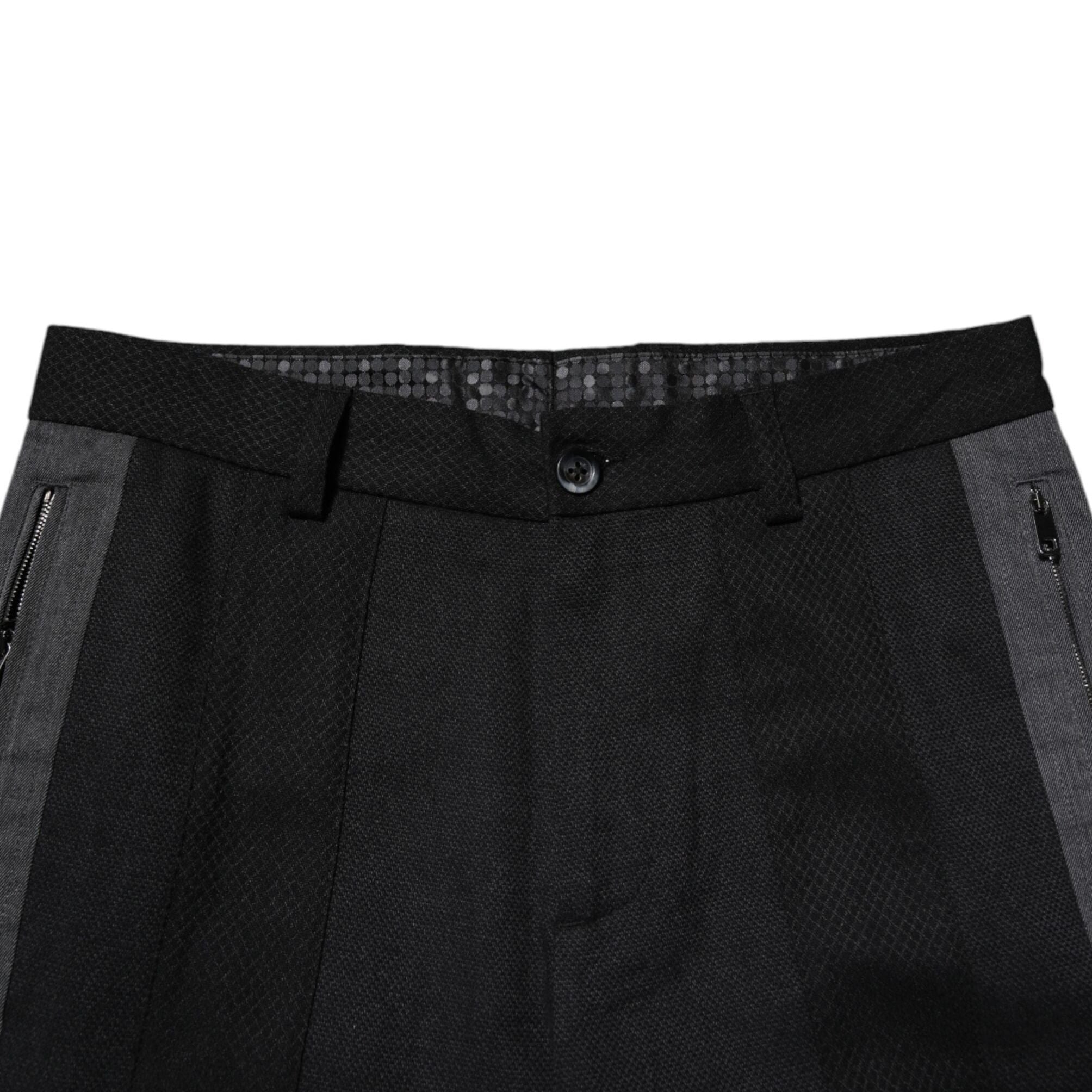 Dolce & Gabbana Black Gray Fantasy Cotton Formal Slim Pants