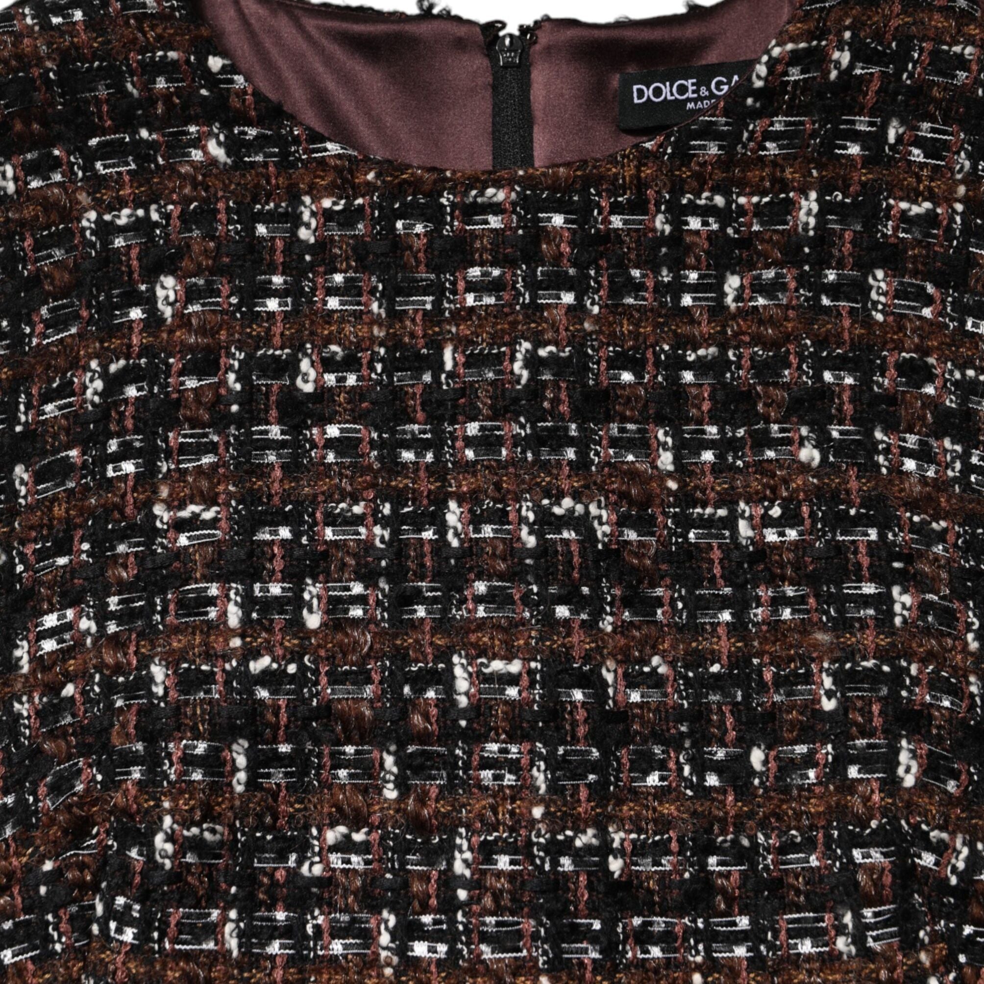 Dolce & Gabbana Multicolor Sleeveless Mini Tweed A-line Dress