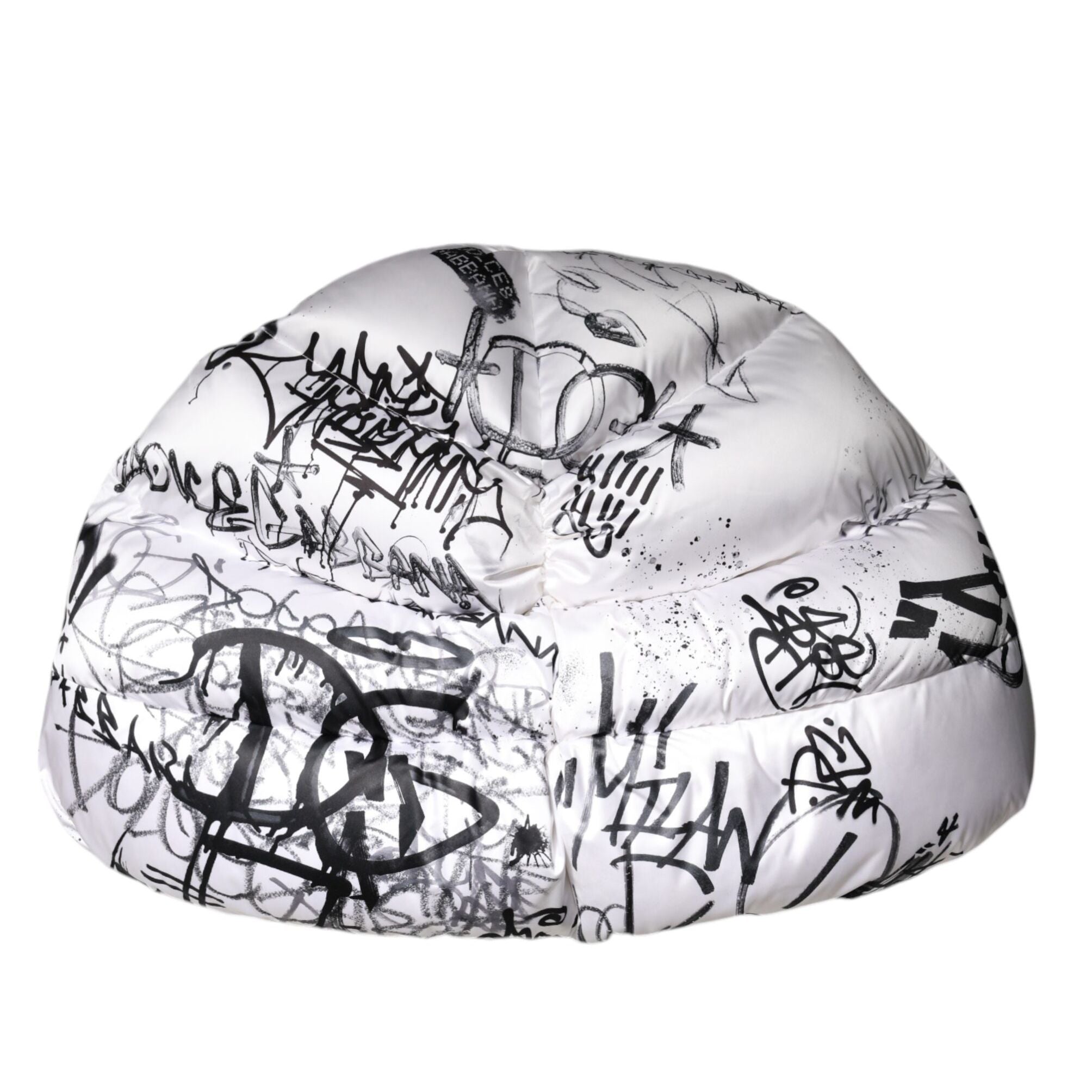 Dolce & Gabbana White Polyester Printed Hood Quilted Hat