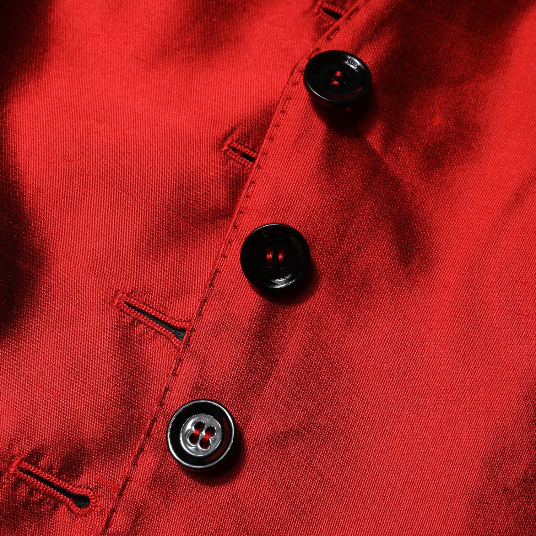 Dolce & Gabbana Red Black Button Down Sleeveless Vest Top