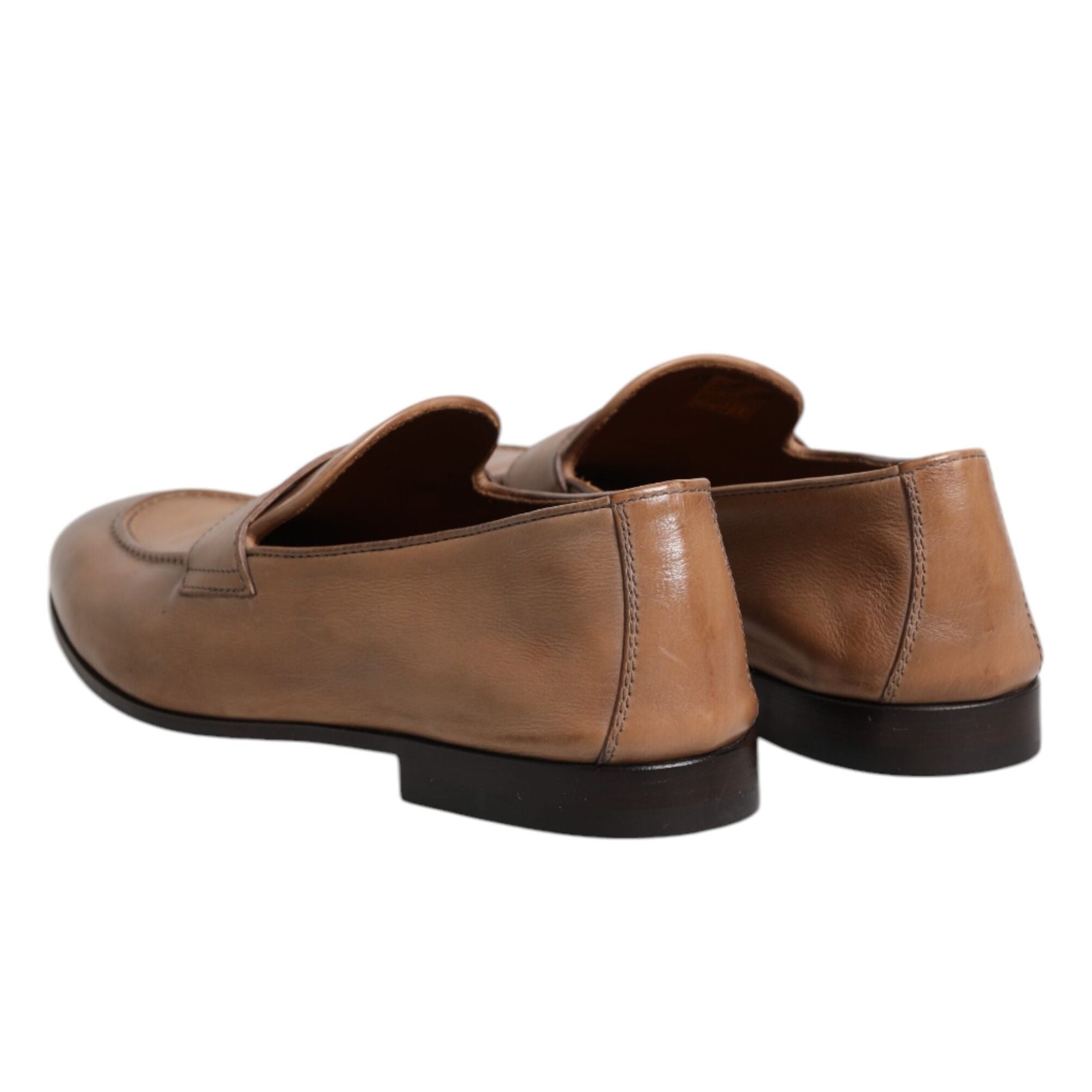 Brunello Cucinelli Brown Leather Loafer Dress Formal Shoes