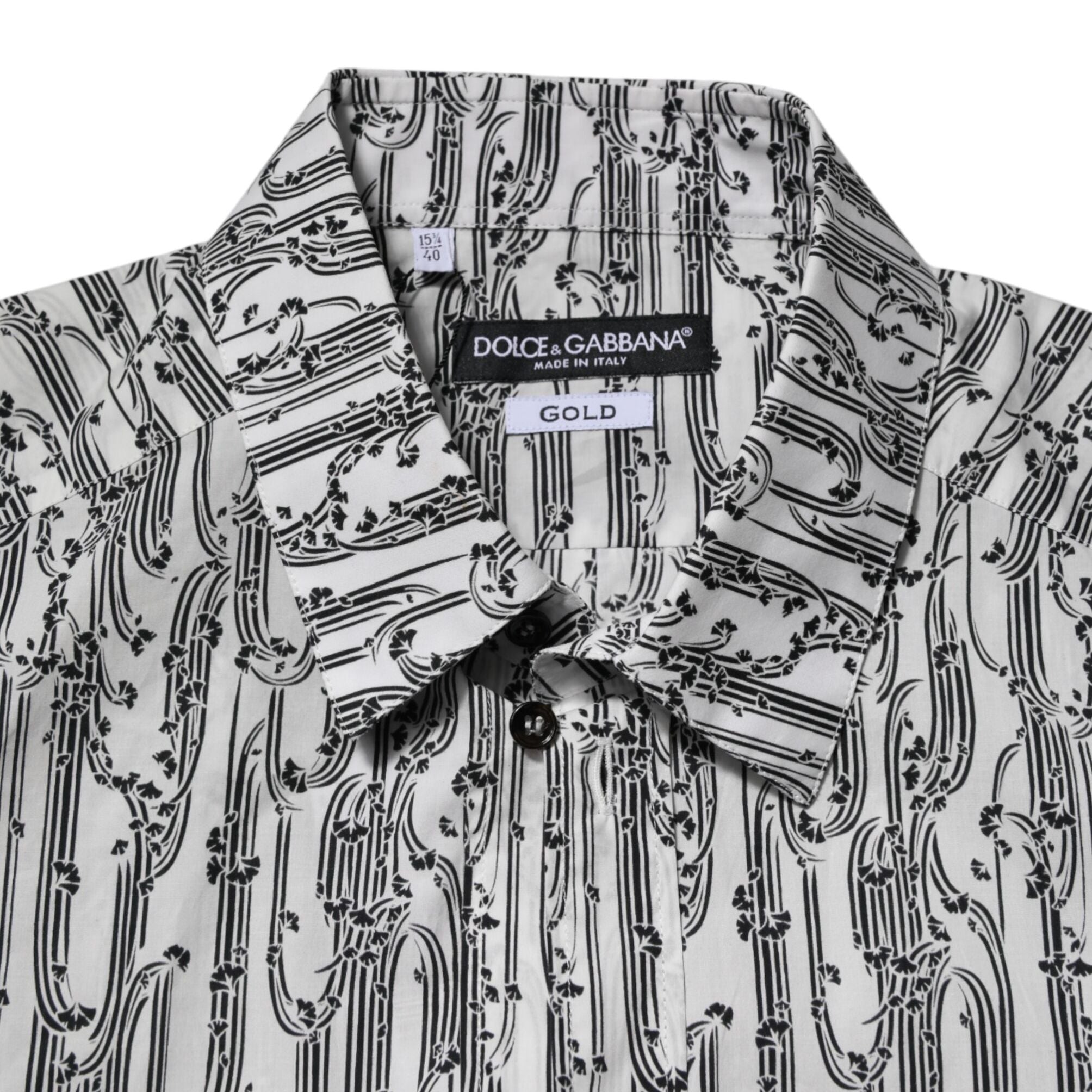 Dolce & Gabbana White Floral Print Casual Long Sleeves Shirt