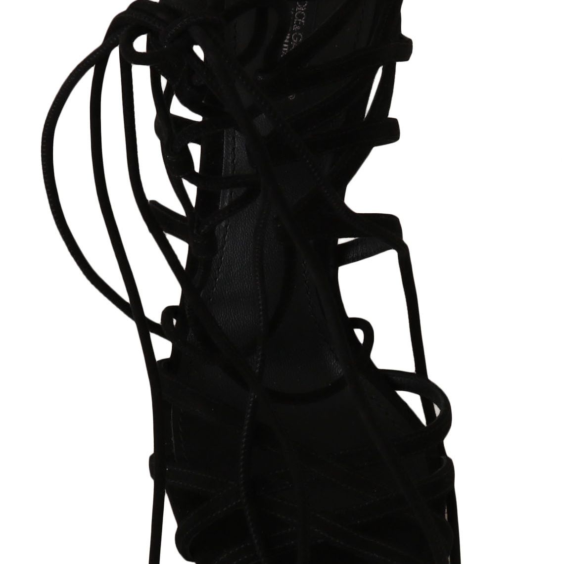 Dolce & Gabbana Black Suede Strap Stilettos Sandals