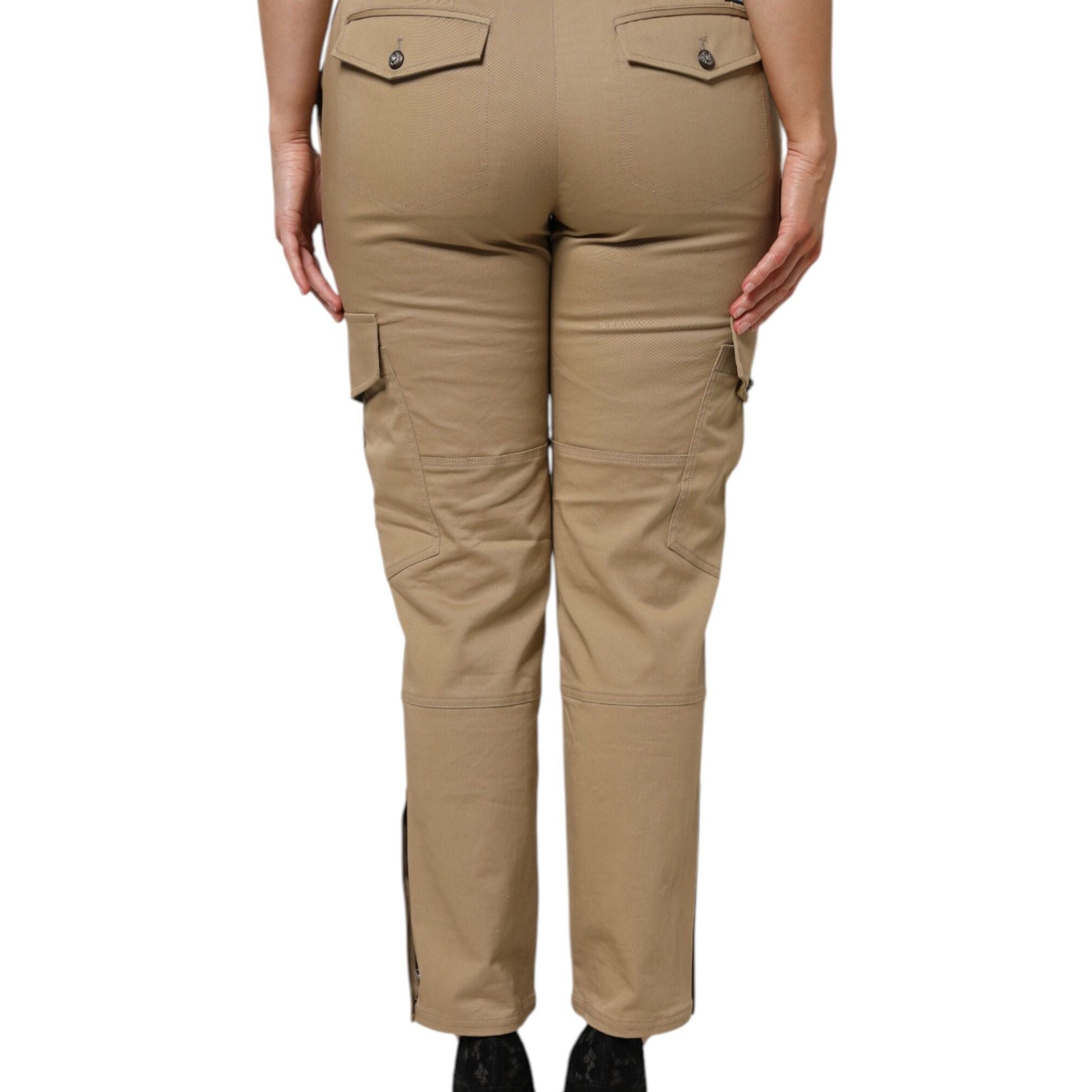 Dolce & Gabbana Brown Cotton Cargo Tapered Pants