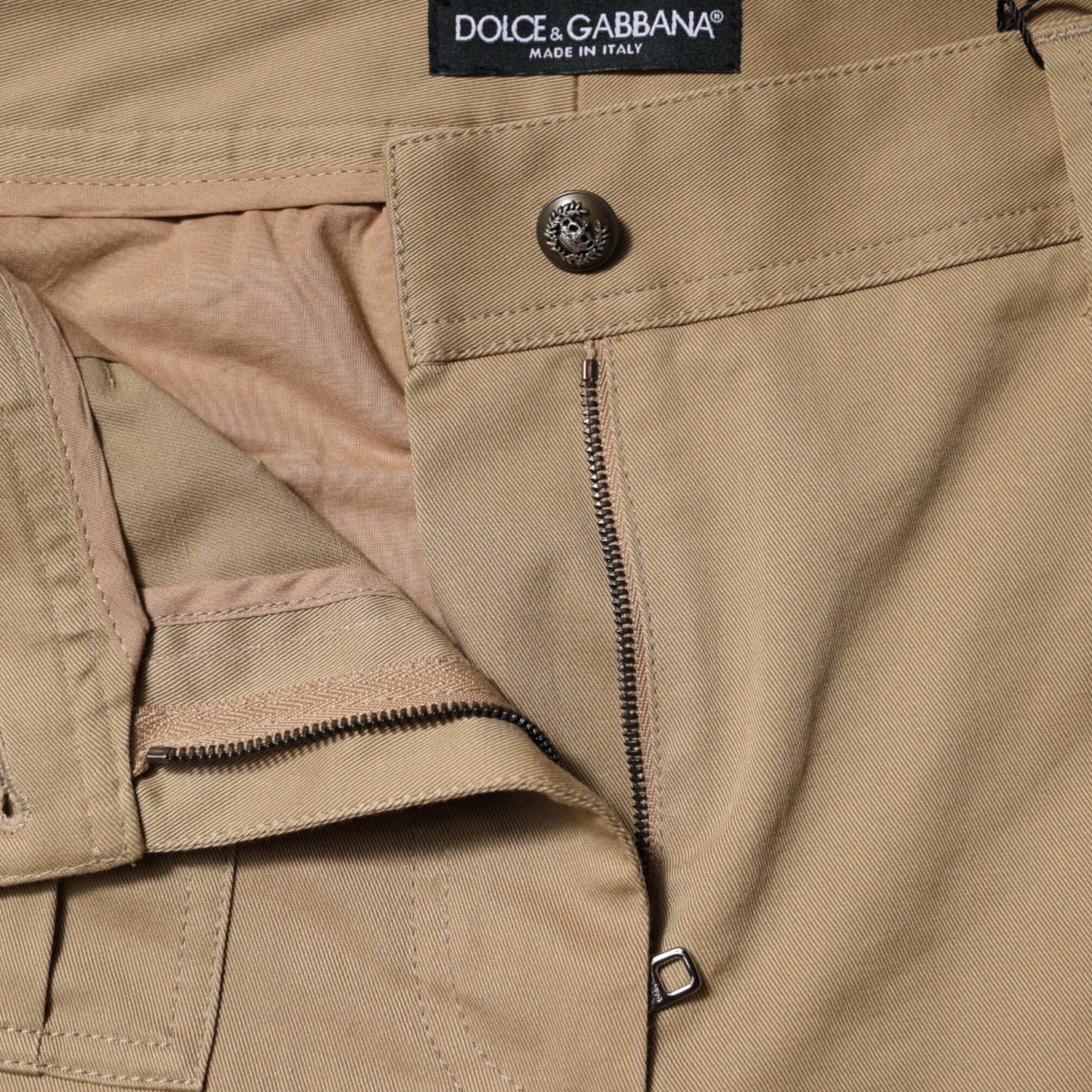 Dolce & Gabbana Brown Cotton Cargo Tapered Pants