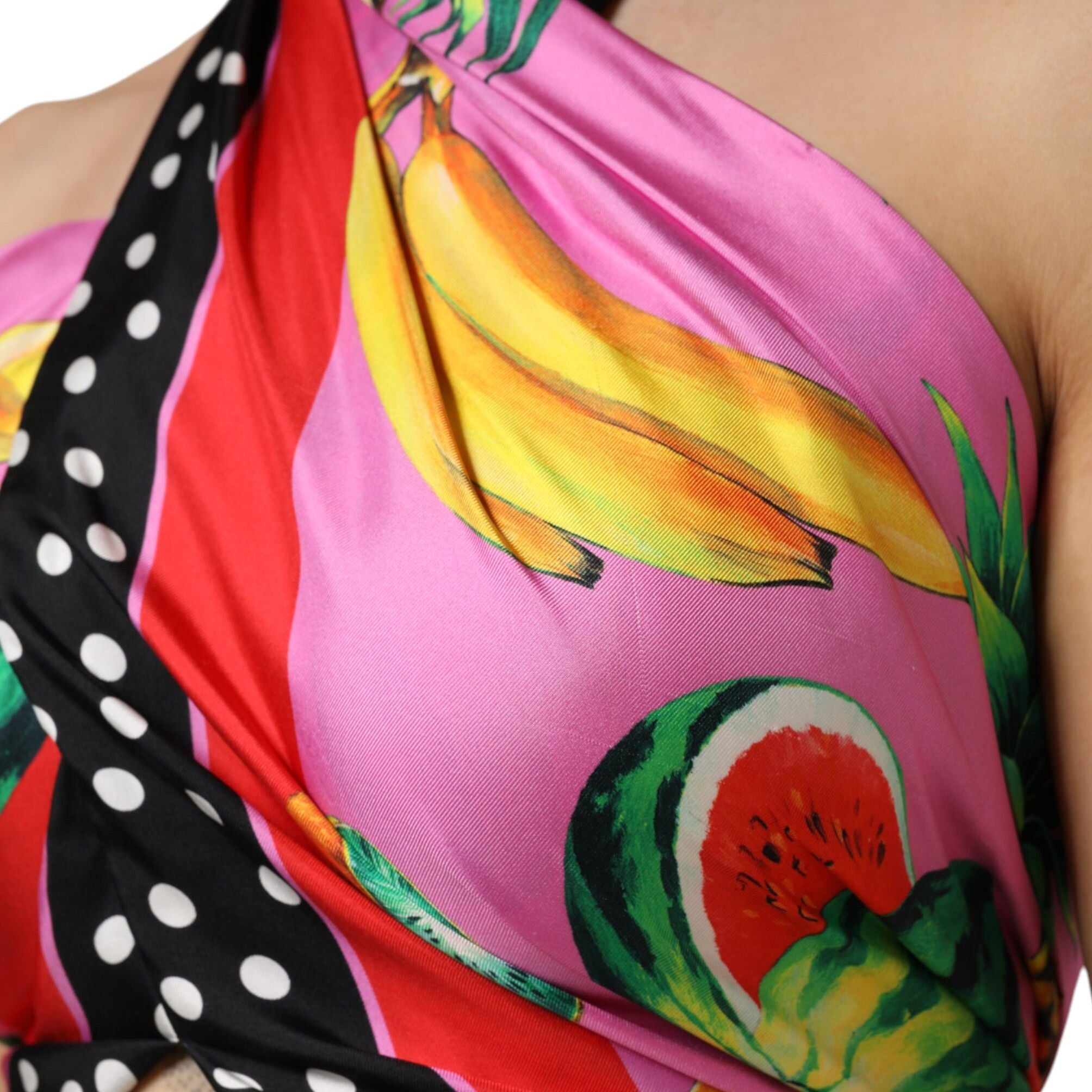 Dolce & Gabbana Multicolor Halter Party Evening Cropped Top