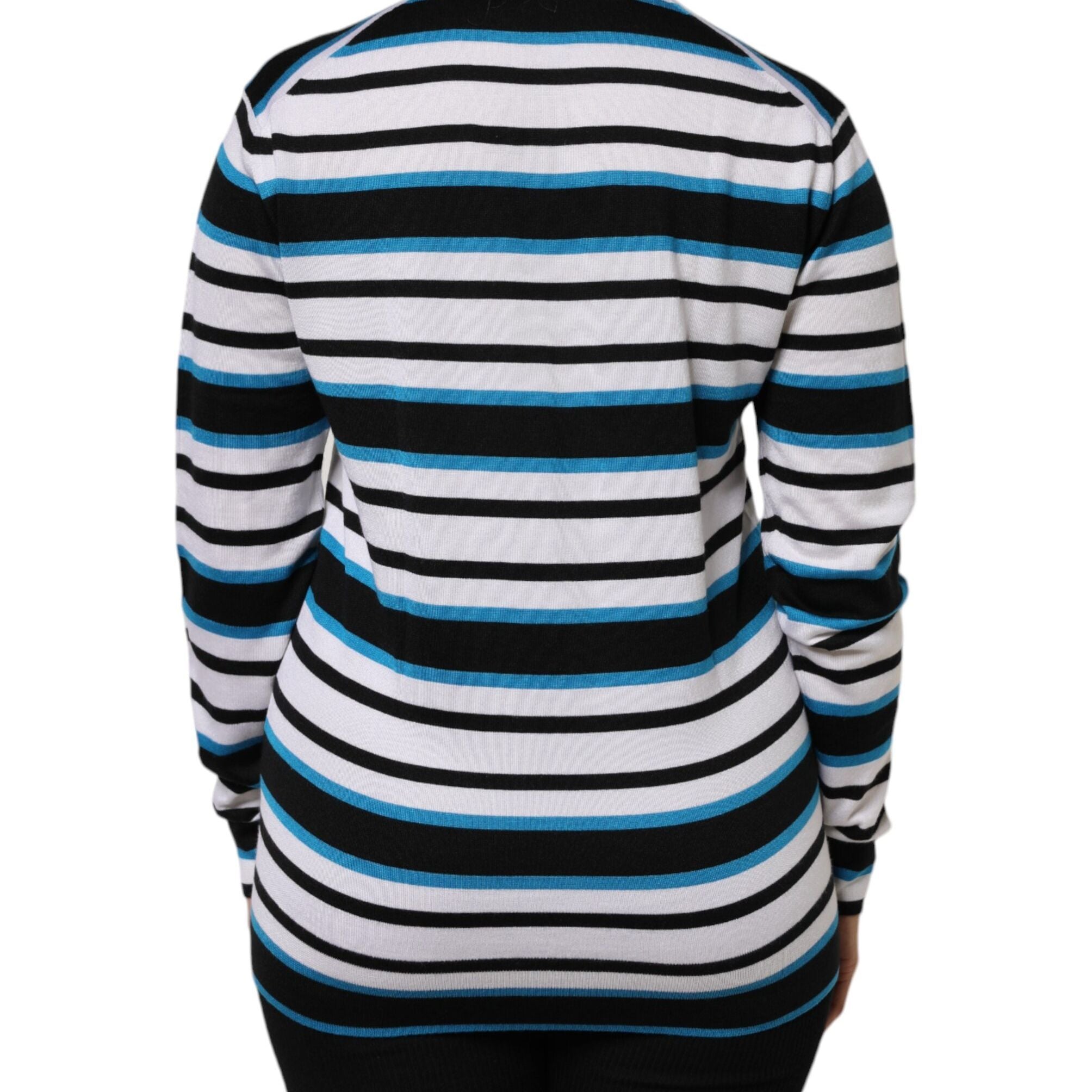 Dolce & Gabbana Multicolor Stripes Long Sleeves V-neck Top