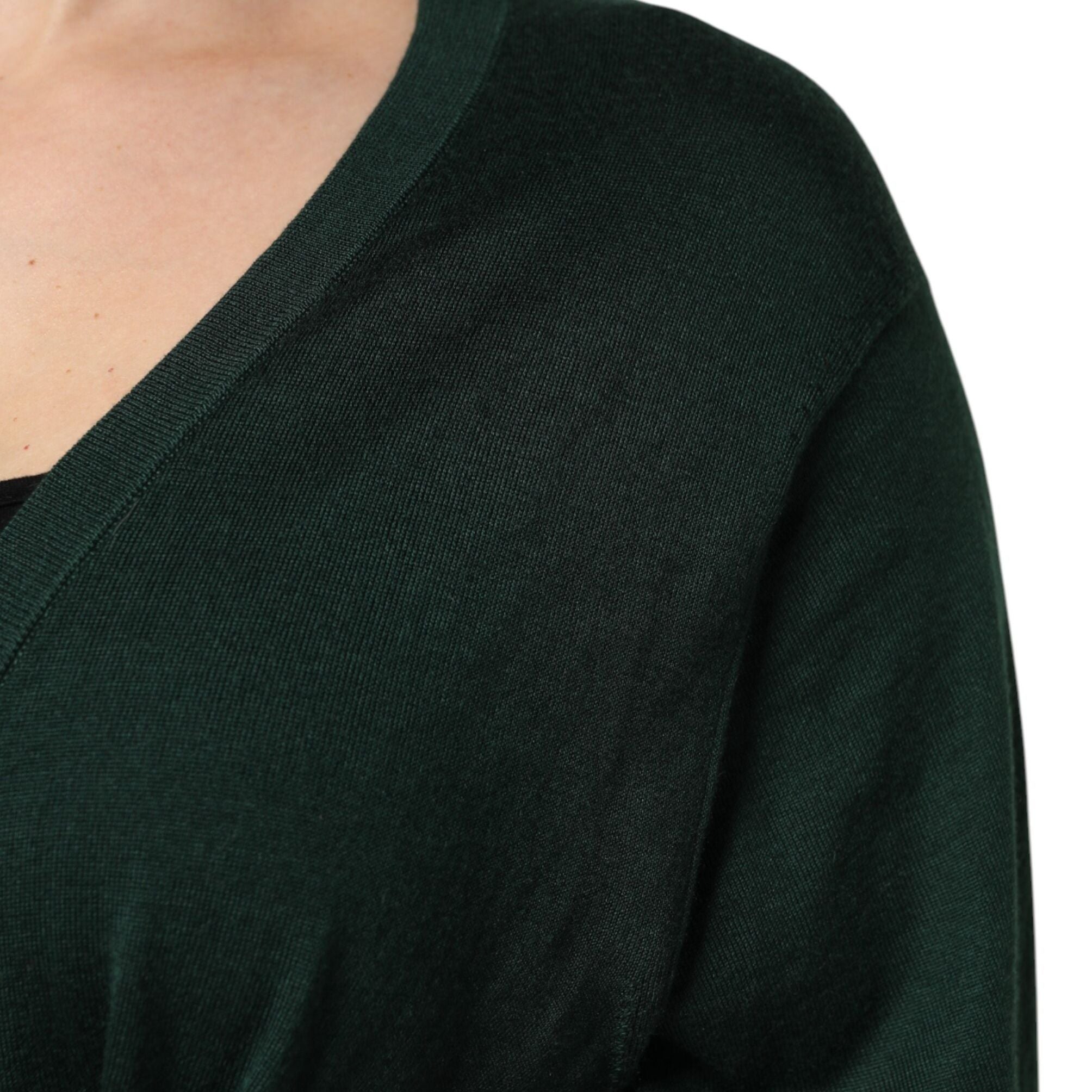 Dolce & Gabbana Dark Green Cashmere Silk Cardigan Sweater