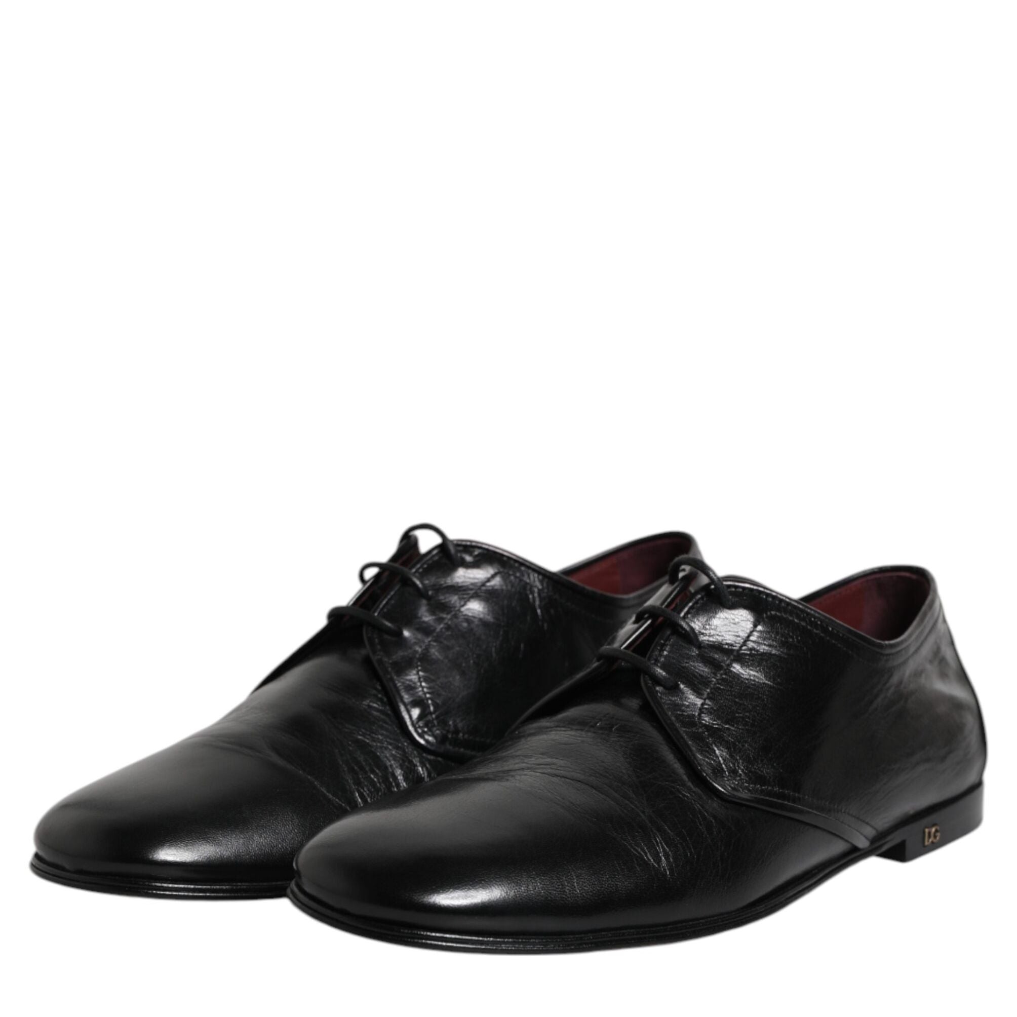 Dolce & Gabbana Black Leather Lace Up Derby Dress Formal Shoes