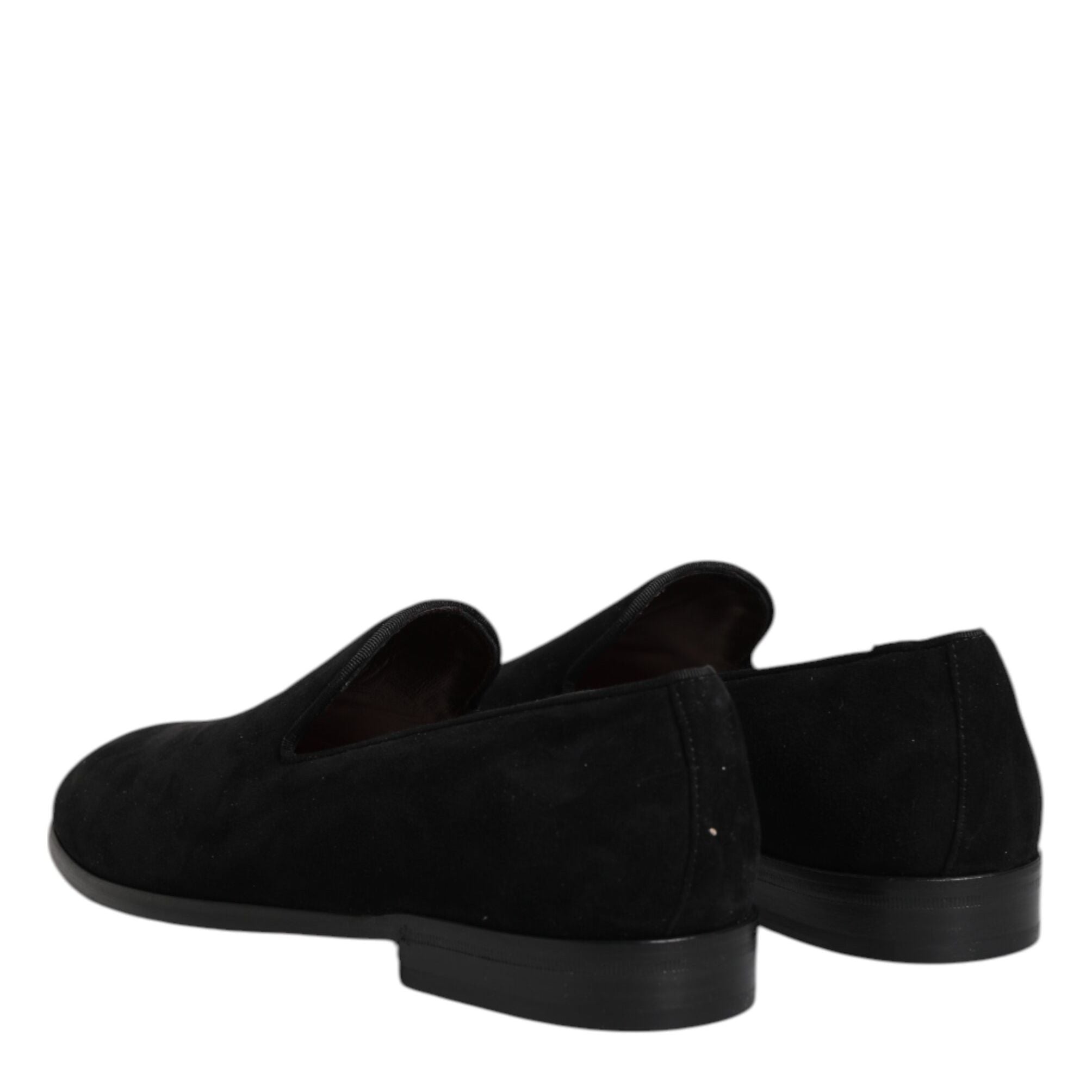 Dolce & Gabbana Black Suede Slip On Loafers Formal Shoes