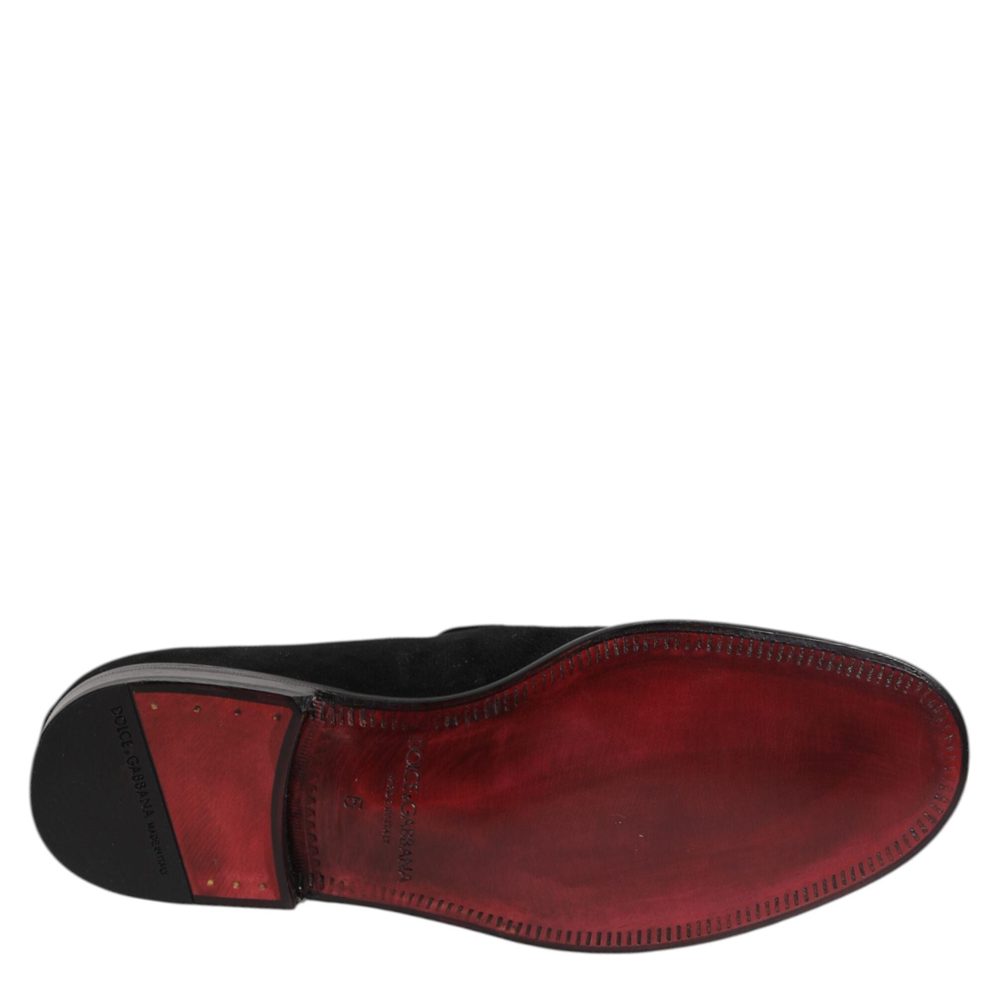 Dolce & Gabbana Black Suede Slip On Loafers Formal Shoes