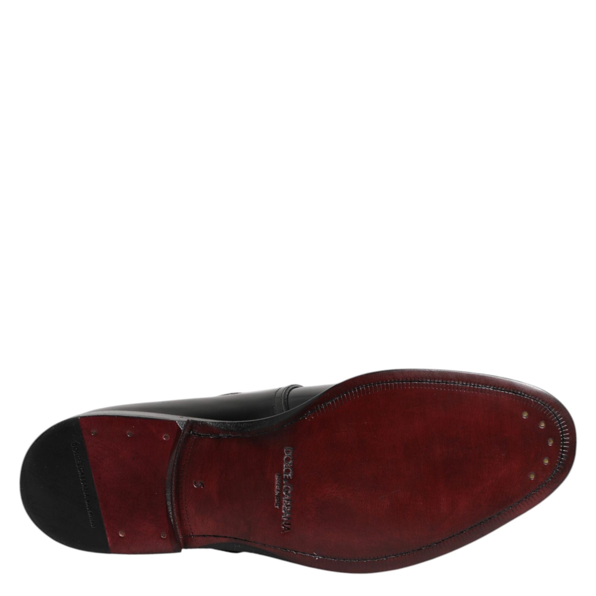 Dolce & Gabbana Black Leather Monk Strap Derby Formal Shoes