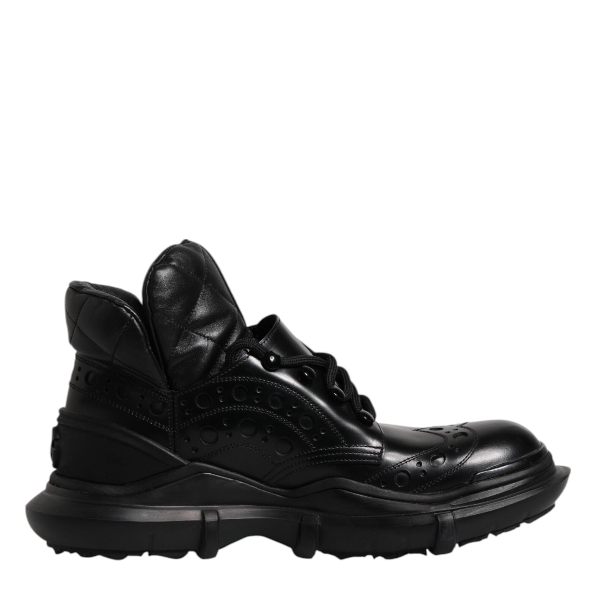 Dolce & Gabbana Black Leather Casual Mens Ankle Boots Shoes