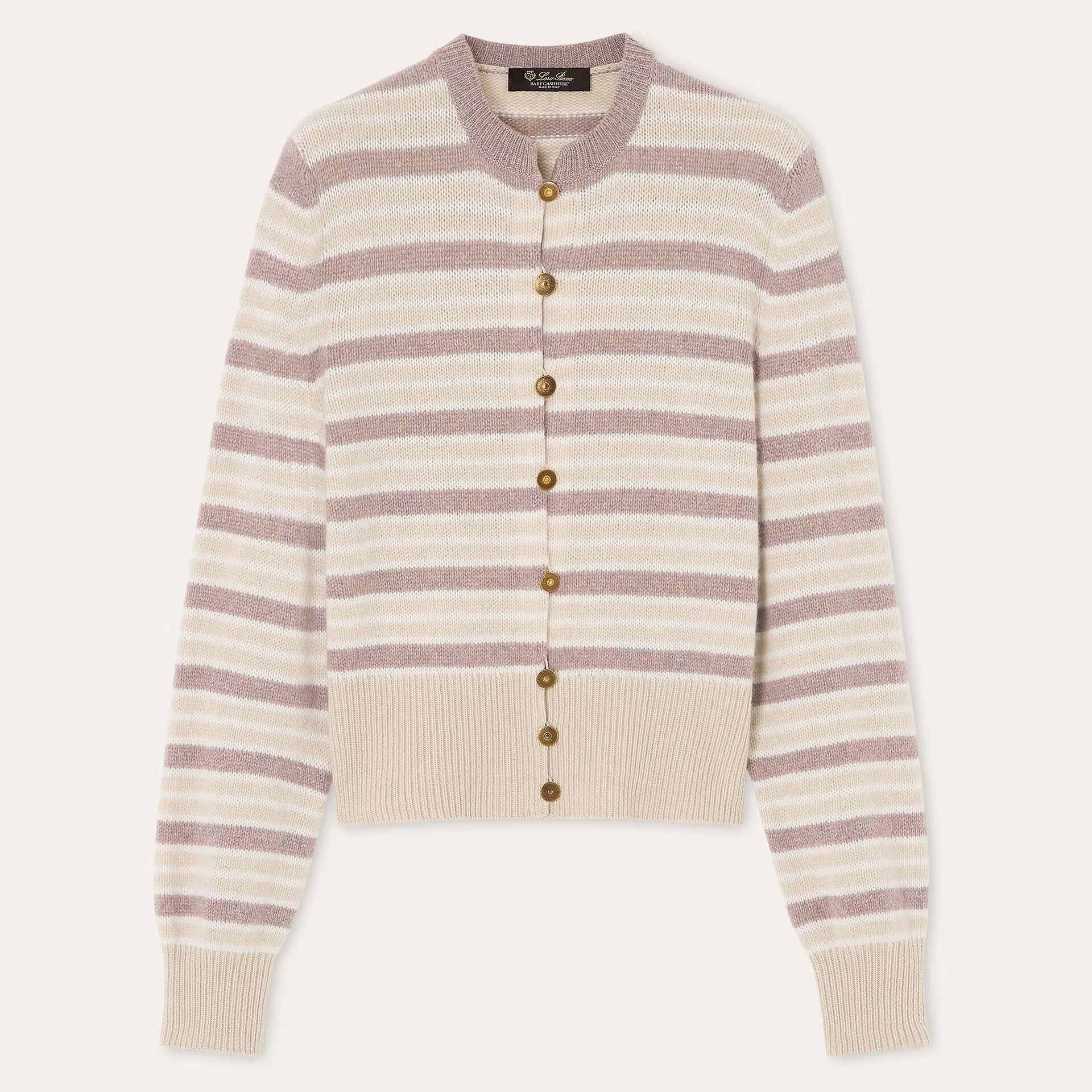 Loro Piana Fobello Stripes Cardigan in Baby Cashmere