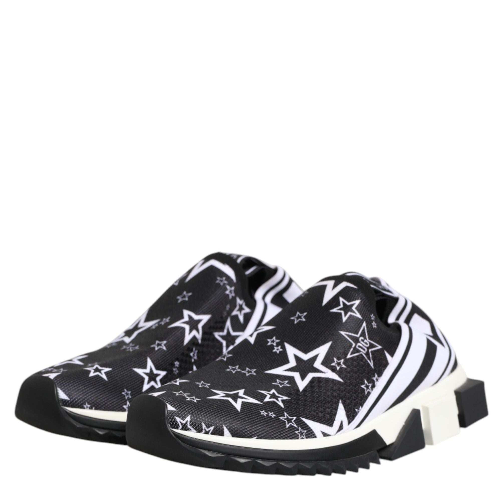 Dolce & Gabbana Black White Sorrento Low Top Sneakers Shoes