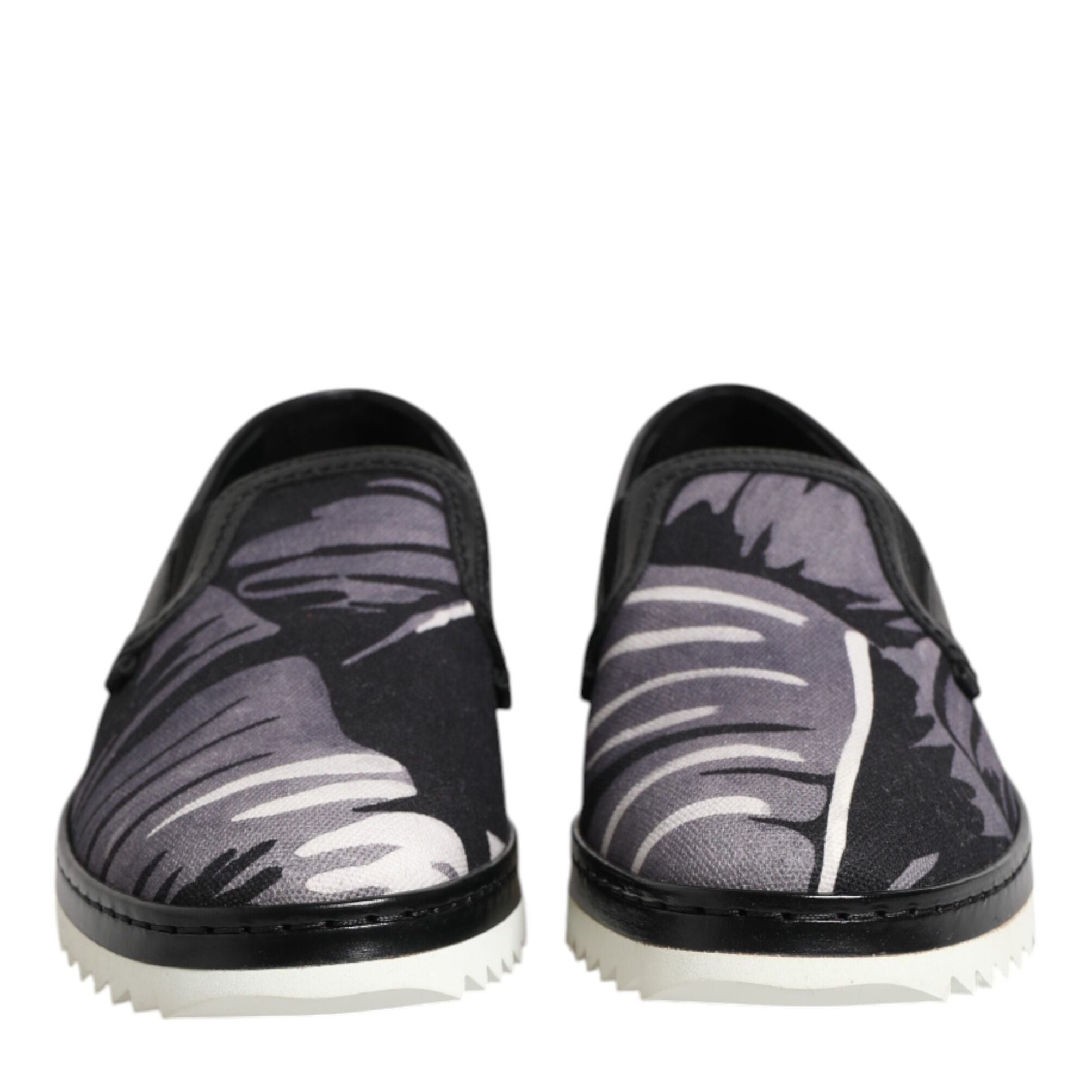Dolce & Gabbana Black Tropical Slip On Men Sneakers Shoes