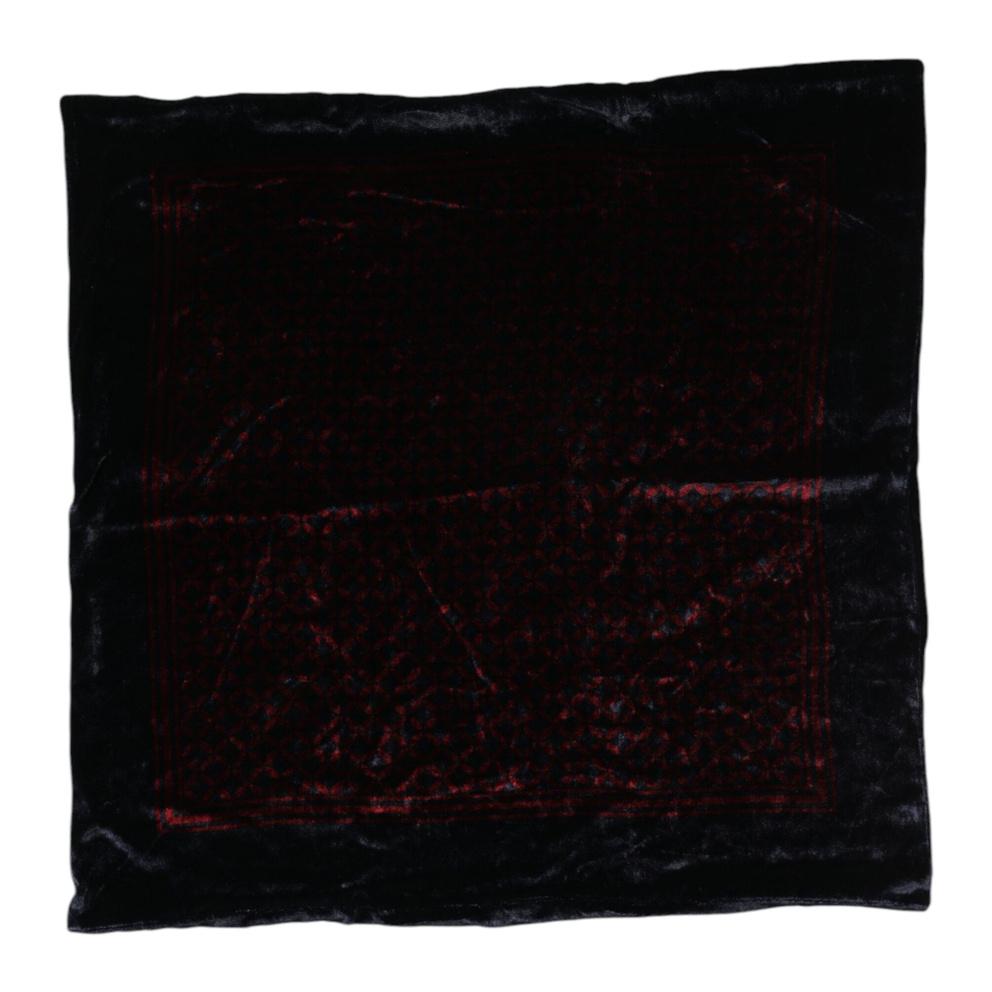 Dolce & Gabbana Black Red Viscose Square Men Foulard Scarf