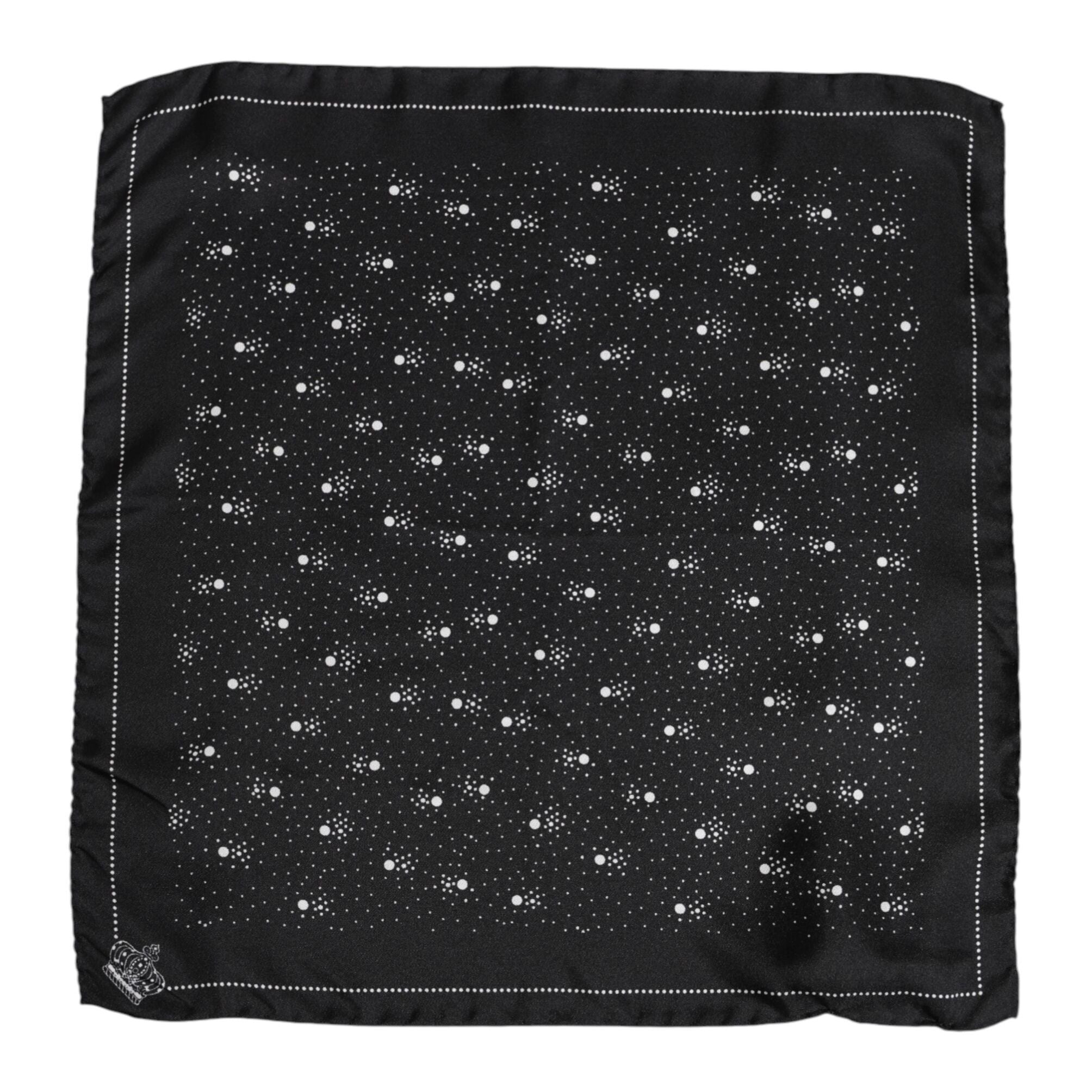 Dolce & Gabbana Black White Printed Square Men Foulard Scarf